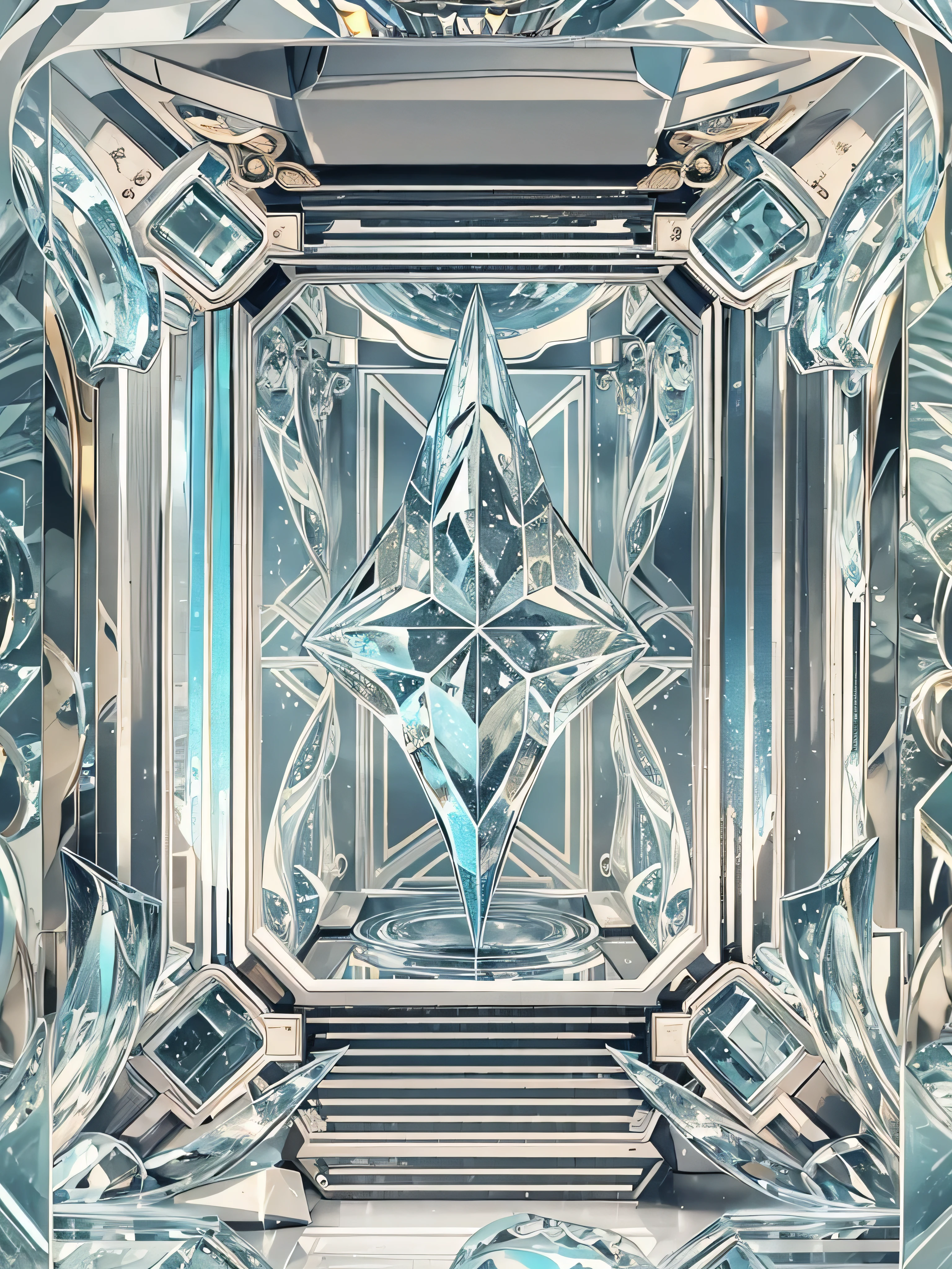 cristal de gelo retangular diamantado, bloco congelado, filamento de gelo lindo e poderoso, gelo ornamental