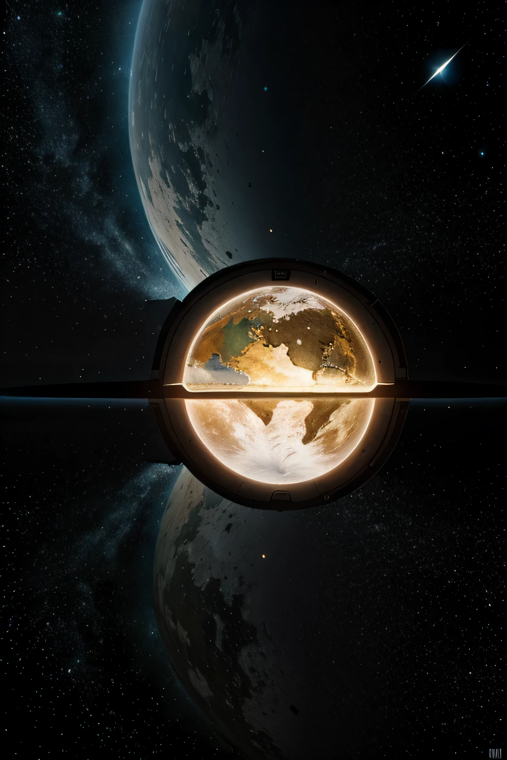 una portada de un extraterreste con su nave rodeando la tierra de forma graciosa