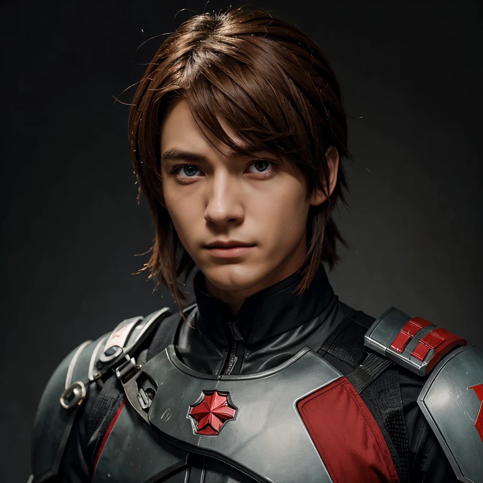 You can create an anime character with bracon hair, a military suit, and his red eyes, men, anime vecion.