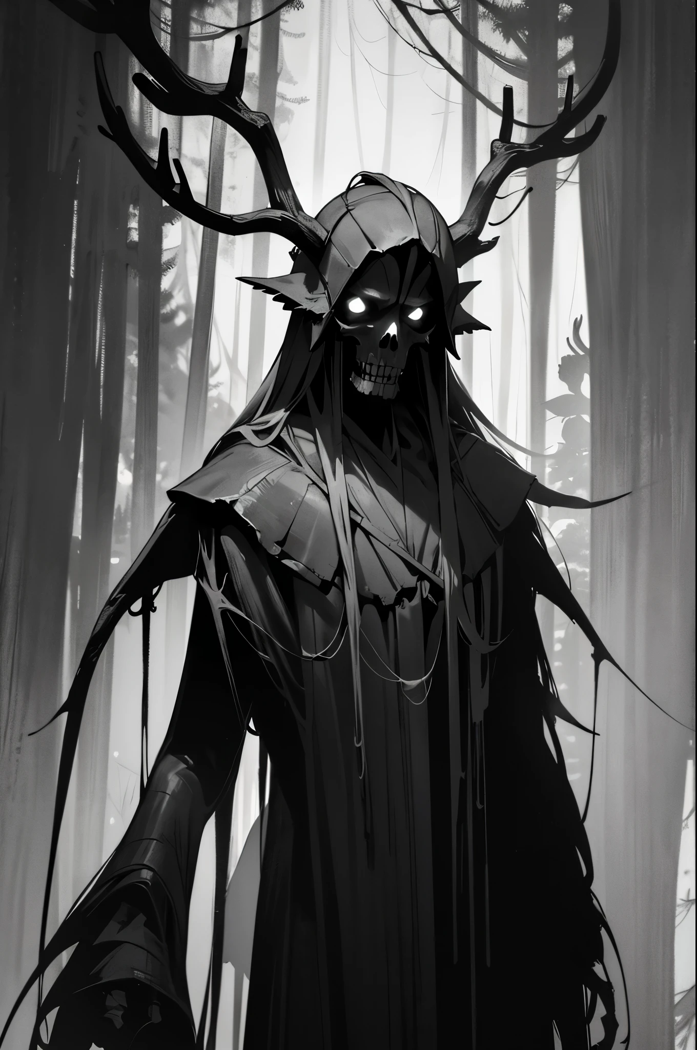 a close up of a person in a dark room with a full moon, dark fantasy style art, in style of dark fantasy art, dark concept art, bloodborne art, dark fantasy concept art, thorn background. d&d, dark fantasy illustration, dark souls art style, dark fantasy digital art, dark but detailed digital art, lolth, dark fantasy art
