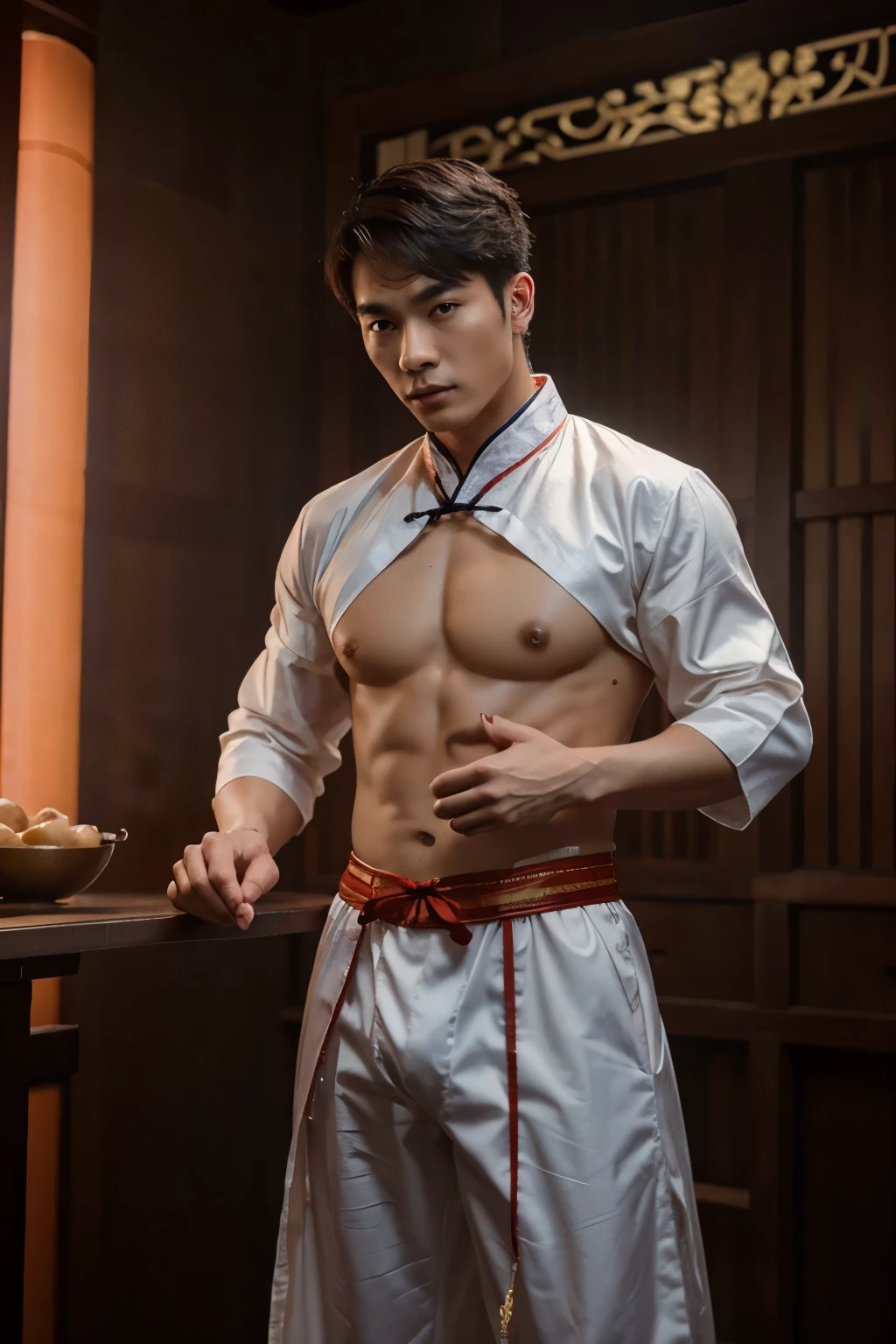 Chinese Men God, Mythology, Chinese odyssy, Handsome, Twink, Topless, Muscles, Athlete body, Full Frame, Sexy, Professional Lighting, Hanfu Outfit, Chinese Heaven Background, Bulge Underneathe Underwear, Hanfu Warrior, Hanfu God, Hanfu Male, Hanfu Nobel, Seduce, Sex Appeals