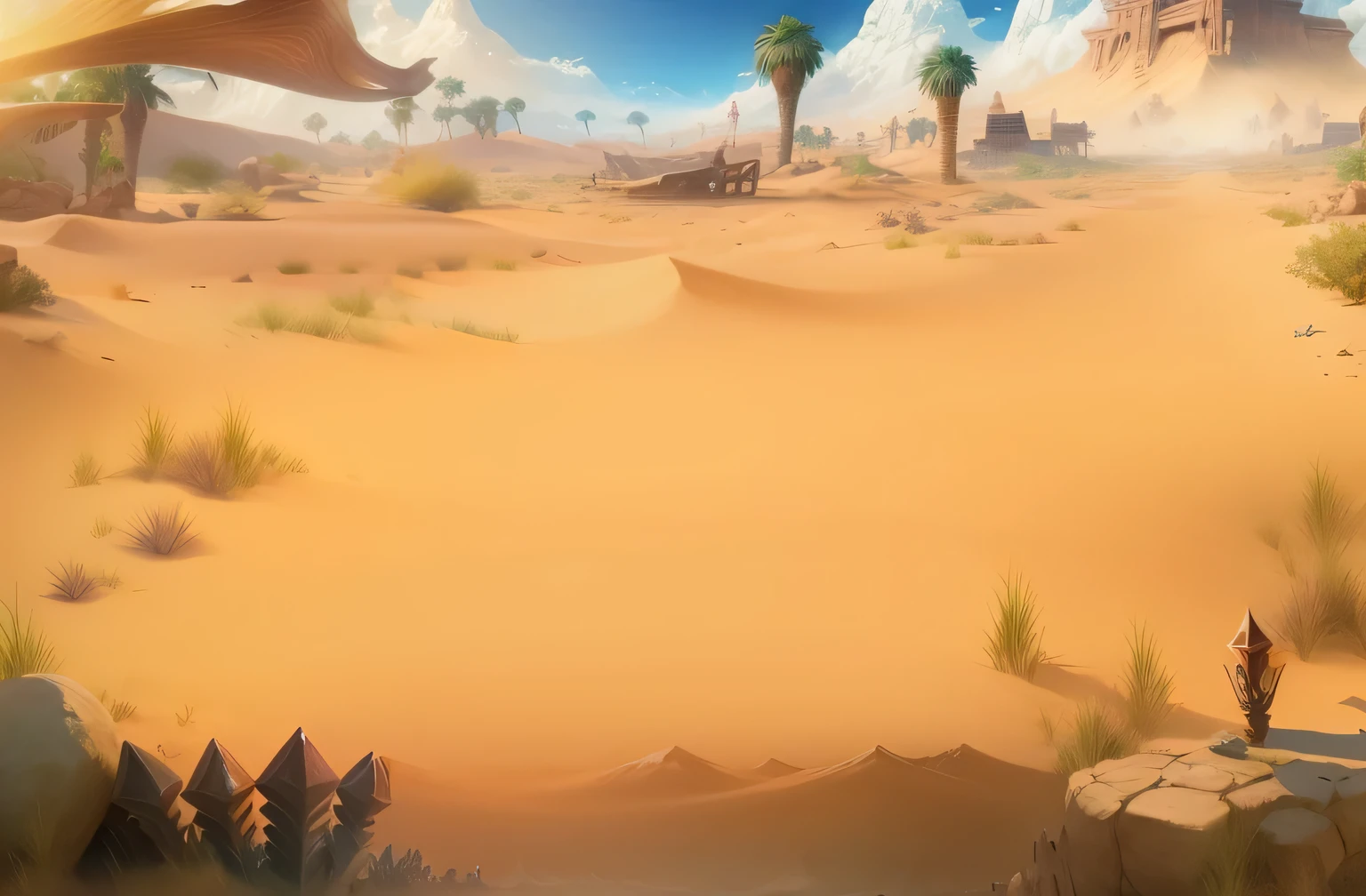 Cartoon pictures,Game background, background art, desert environment, background artwork, Desert wasteland, desert environment, Desert oasis background,2D game art background, arena background,Game map design，cartoon style，Flame theme、imagine、The middle is a flat view，close up，Angle of depression，game icon，masterpiece，epic work，best quality，ultra high resolution，8K