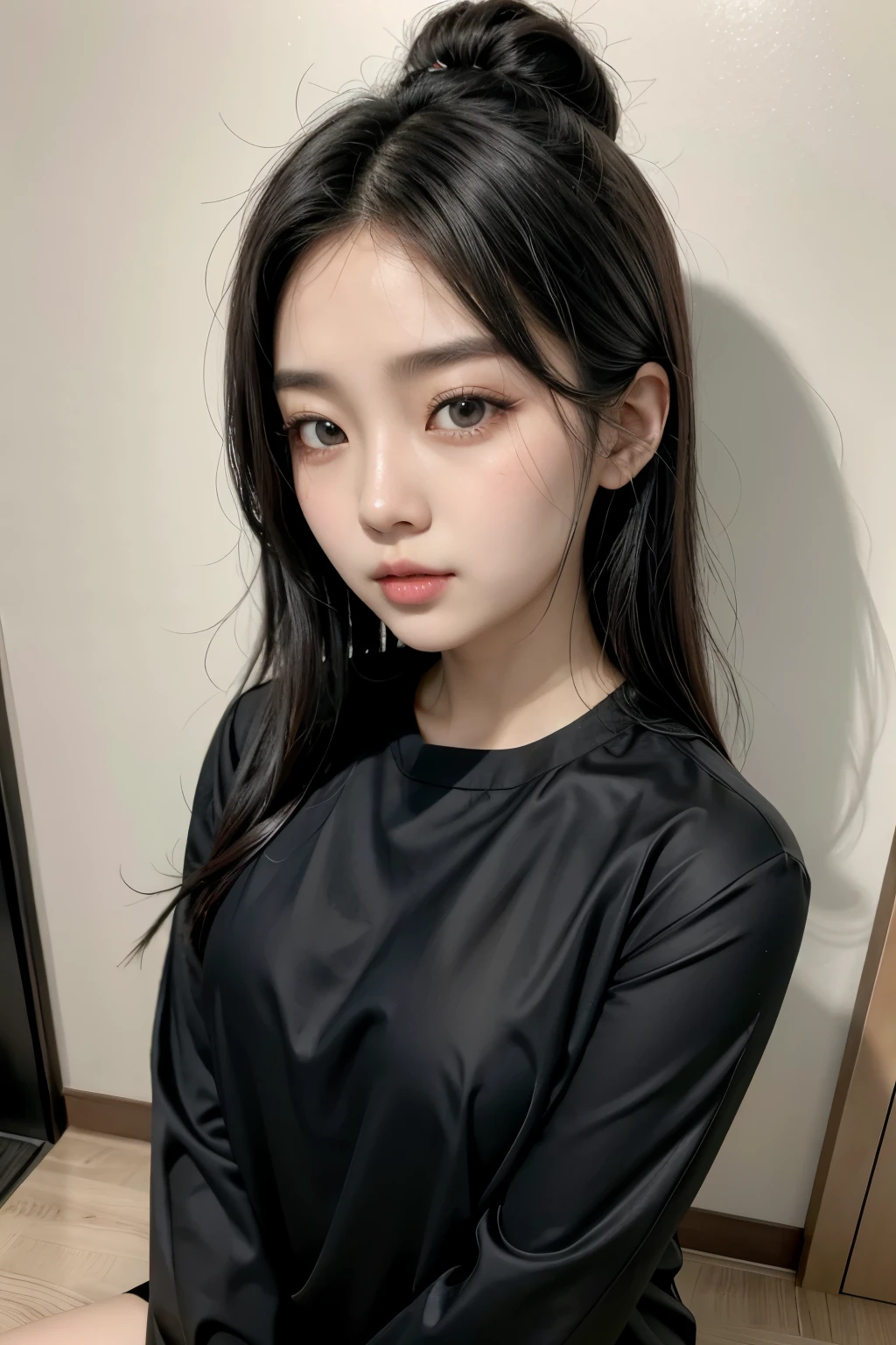 curvy Asian woman with black hair and black blouse, Jinyoung Shin, coreana, adorable and pale korean face, linda mulher sul-coreana, Ulzzang, Heonhwa Choe, jaeyeon nam, young lovely korean face, Kim Doyoung, linda jovem coreana, Lee Ji-eun, Lee Ji-eun, linda jovem coreana, gongbi