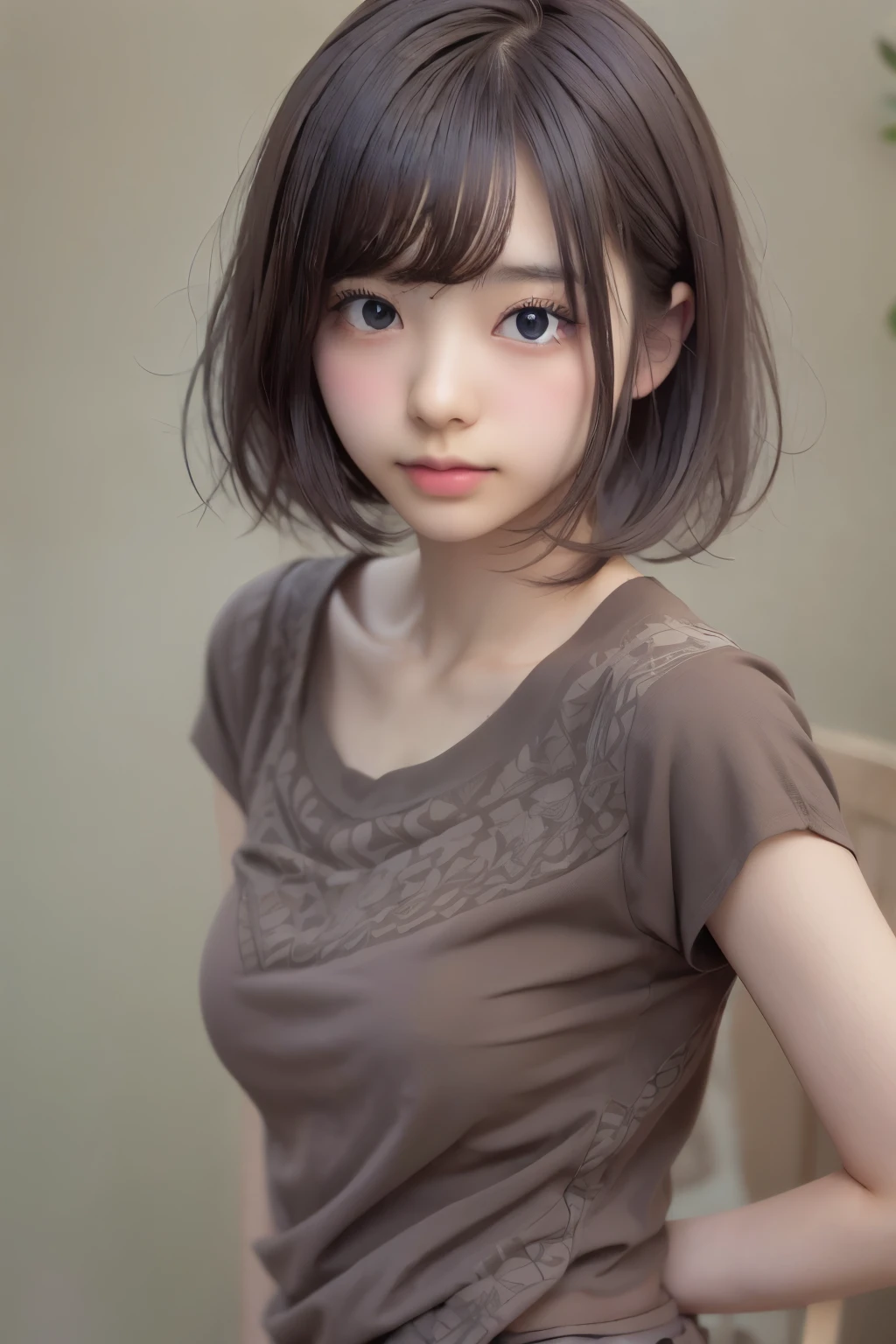 ((sfw: 1.4)), ((sfw, extra short hair, sidelocks-hair, 1 Girl)), Ultra High Resolution, (Realistic: 1.4), RAW Photo, Best Quality, (Photorealistic Stick), Focus, Soft Light, ((20 years old)), ((Japanese)), (( (young face))), (surface), (depth of field), masterpiece, (realistic), woman, bangs, ((1 girl))