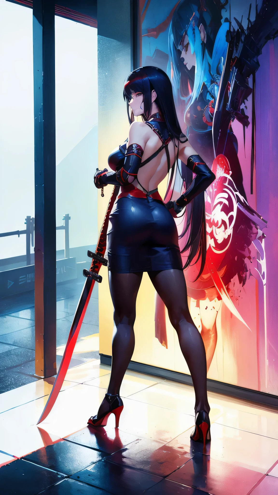 a woman kneeling down with a sword in her hand,very beautiful cyberpunk samurai,she is holding a katana sword,unsheathing her katana,she is holding a sword,ornate korean polearm behind her, realistic anime 3D style, cgsociety 9,2.5D cgi anime fantasy artwork, 3 d anime realistic.pose beautiful.redAssassin.Standing and sitting with his hands on his knees, Carry the sword on your shoulder.(Stand with your arms crossed over your chest, your back against the wall).hair white.
