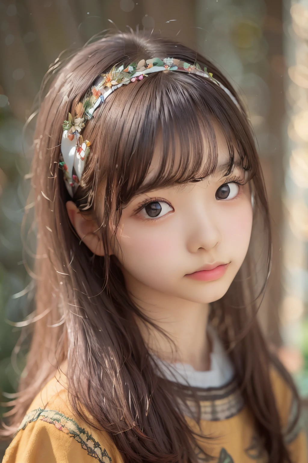 ((sfw: 1.4)), ((sfw, hairband, 1 Girl)), Ultra High Resolution, (Realistic: 1.4), RAW Photo, Best Quality, (Photorealistic Stick), Focus, Soft Light, (()), ((Japanese)), (( (young face))), (surface), (depth of field), masterpiece, (realistic), woman, bangs, ((1 girl))