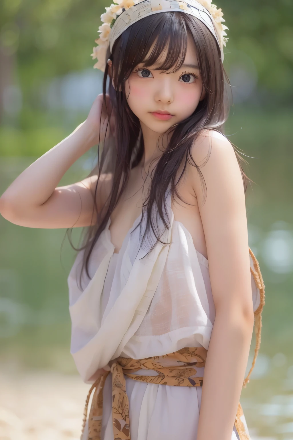 1 girl、beach、shot from behind、bloomers、spread legs、Wedgie、turn around、(Spread your legs apart)、( small breasts)、(small breasts)、 (best quality: 1.1)、(highly detailed skin), (ultra high resolution:1.0) ,(realistic photo:1.0), (Super detailed:1.0), (8K, Raw photo:1.1)