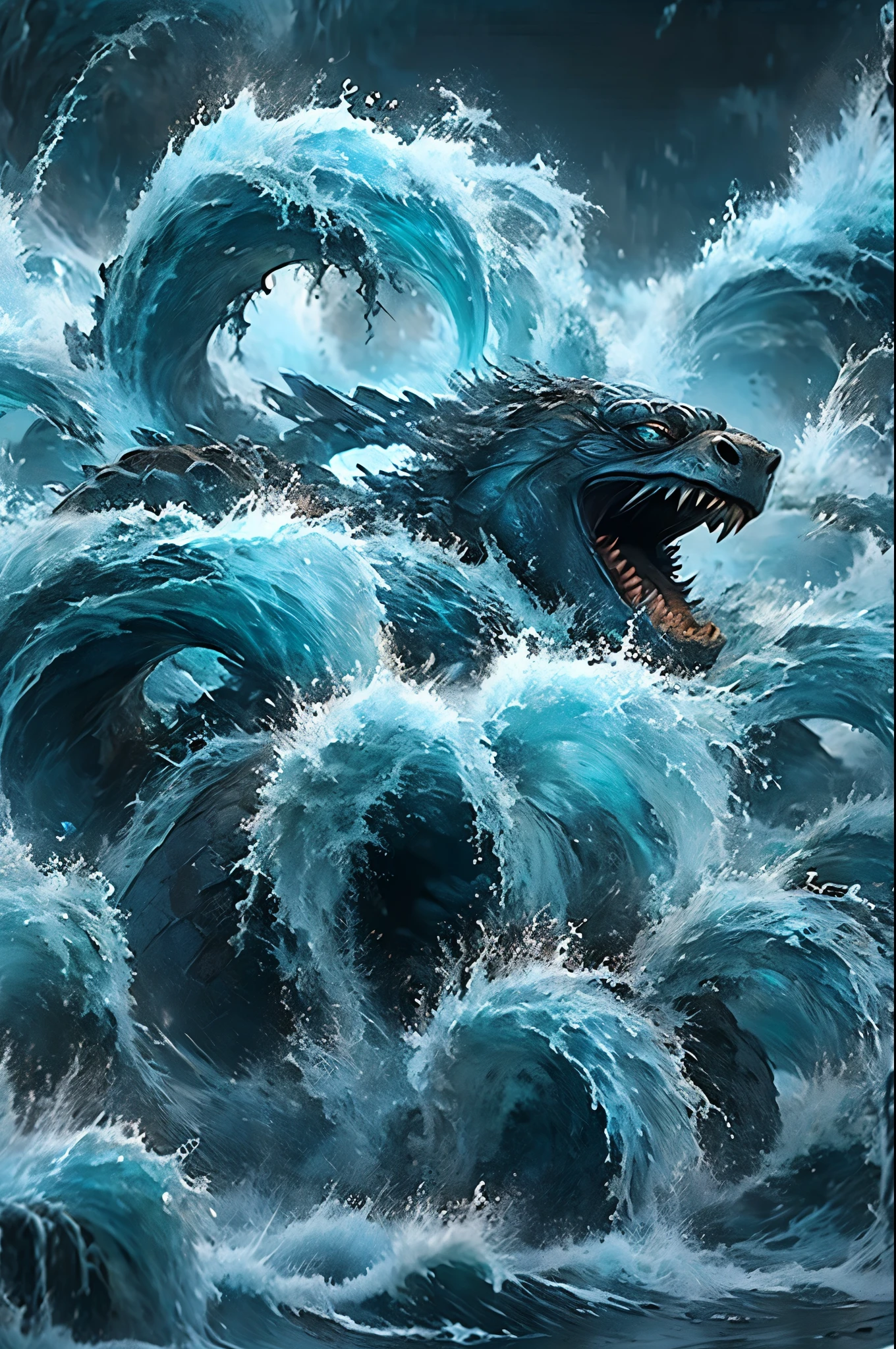 (best quality,ultra-detailed,realistic:1.37),angry,ferocious sea turtle,roaring,aggressive,tempestuous,ocean depths,raging waves,stormy weather,dark clouds,sharp teeth,lashing tail,bulging muscles,stormy seas,wrathful gaze,waves crashing,thunderous sound,deadly creature,aquatic fury,underwater chaos,furious movement,ominous presence,fury unleashed,vengeful creature,unleashing its rage,apocalyptic scene,majestic power,torrential waters,ruthless force,seething anger,fierce determination,savage strength,roiled water,surging power,vortex of rage,unyielding wrath,monstrous rage,deep-sea creature.