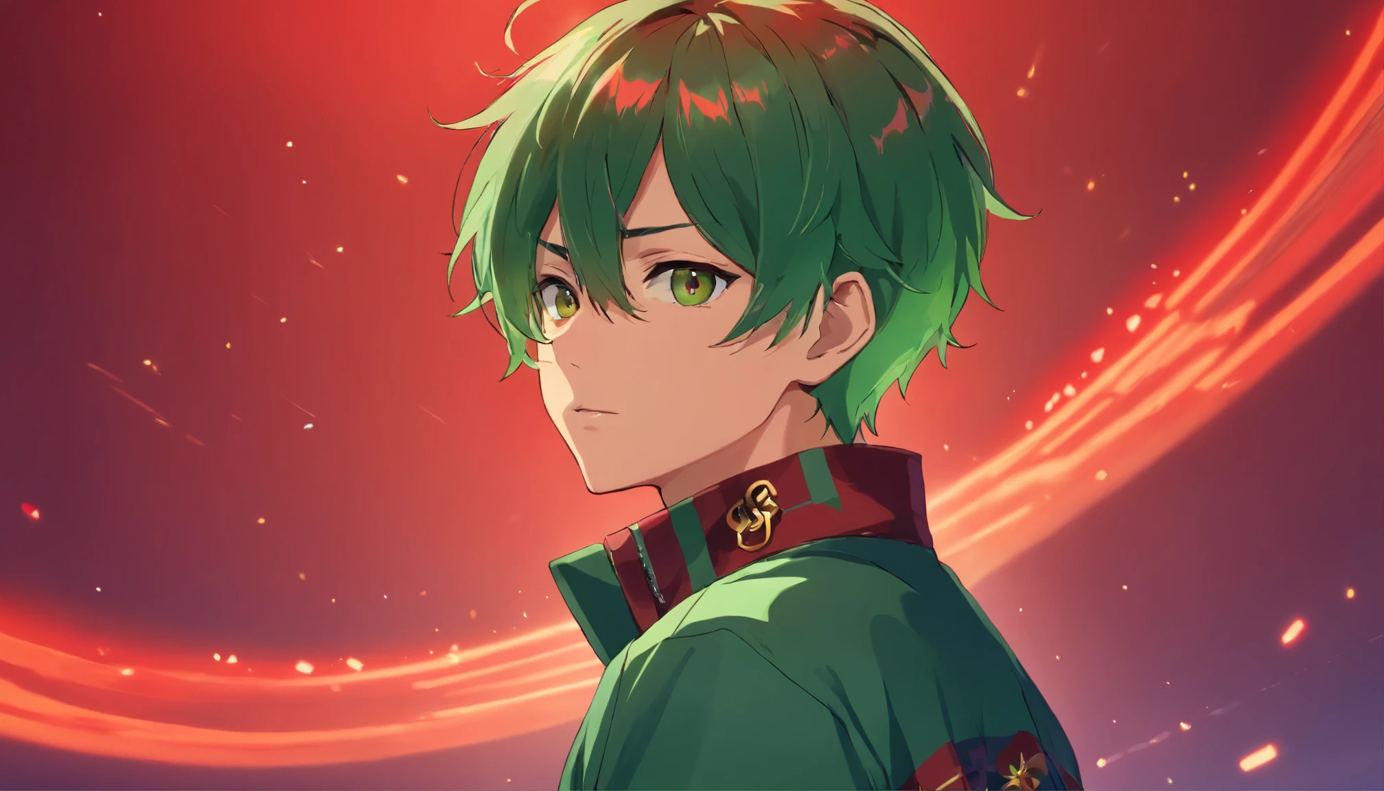 green hair red background gucci boy one person jungkook dark whole body