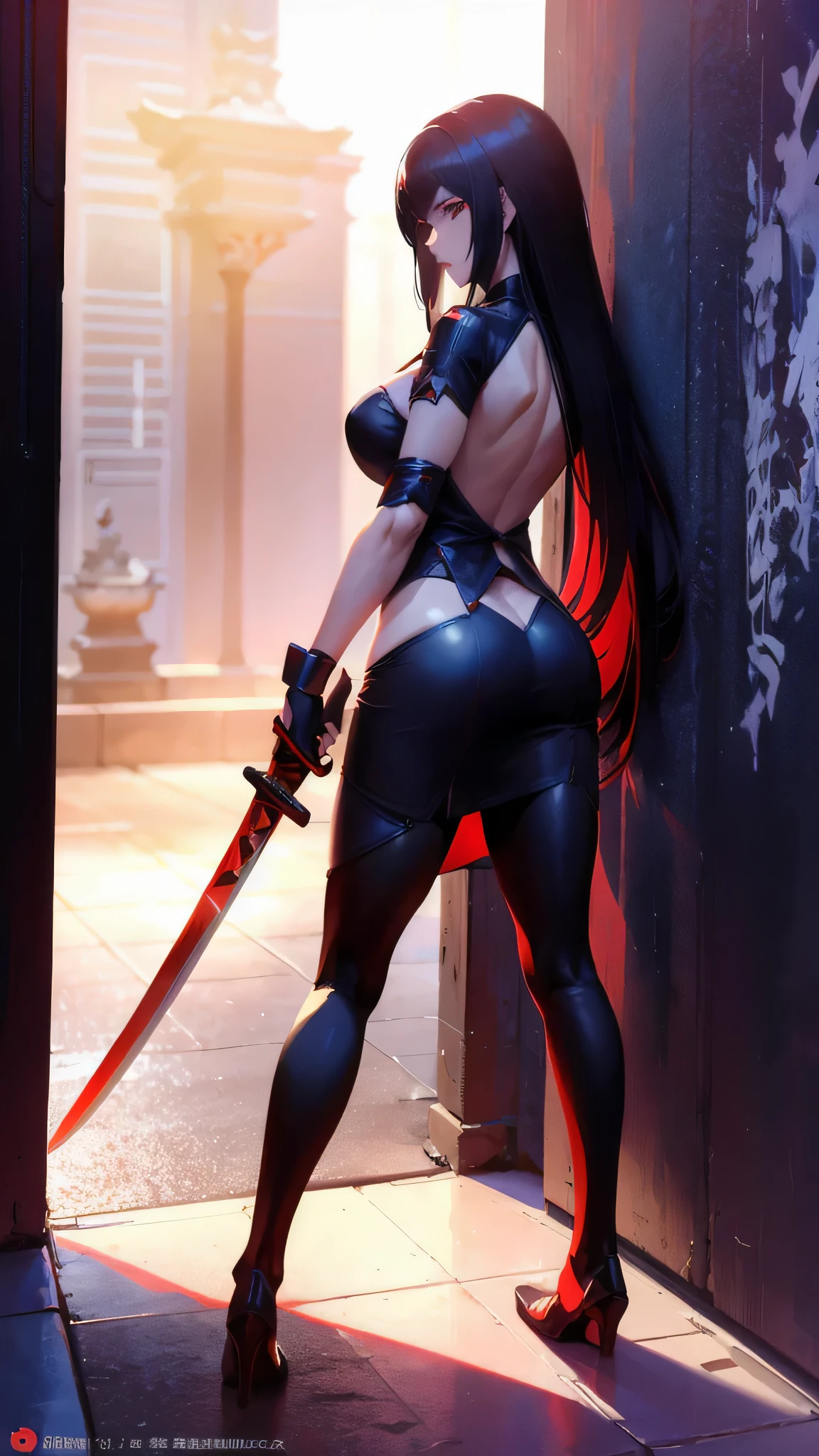 a woman kneeling down with a sword in her hand,very beautiful cyberpunk samurai,she is holding a katana sword,unsheathing her katana,she is holding a sword,ornate korean polearm behind her, realistic anime 3D style, cgsociety 9,2.5D cgi anime fantasy artwork, 3 d anime realistic.pose beautiful.redAssassin.Standing and sitting with his hands on his knees, Carry the sword on your shoulder.(Stand with your arms crossed over your chest, your back against the wall).hair white.
