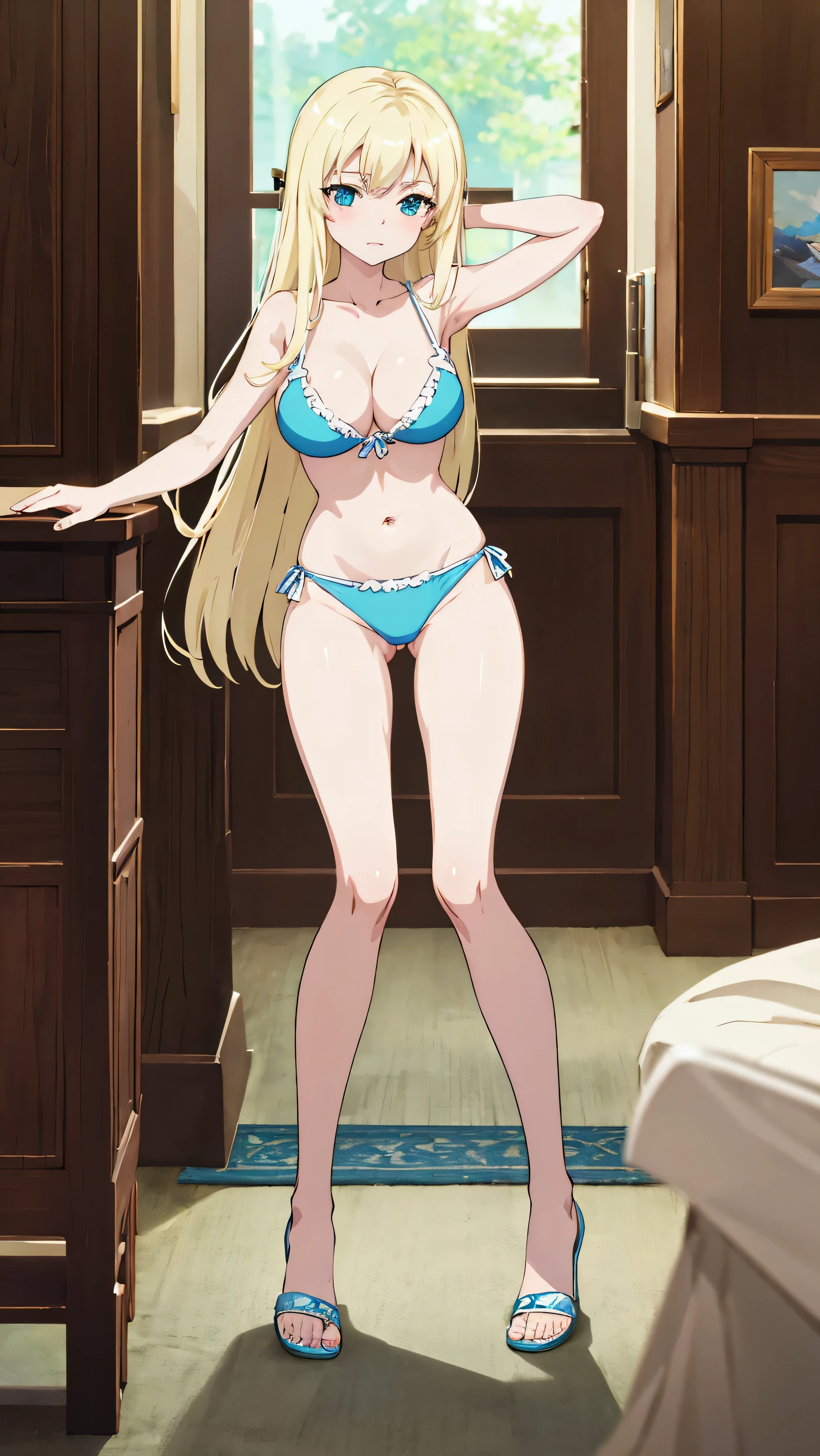 sena , solo , sexy blue bikini , masterpiece , best quality , full body