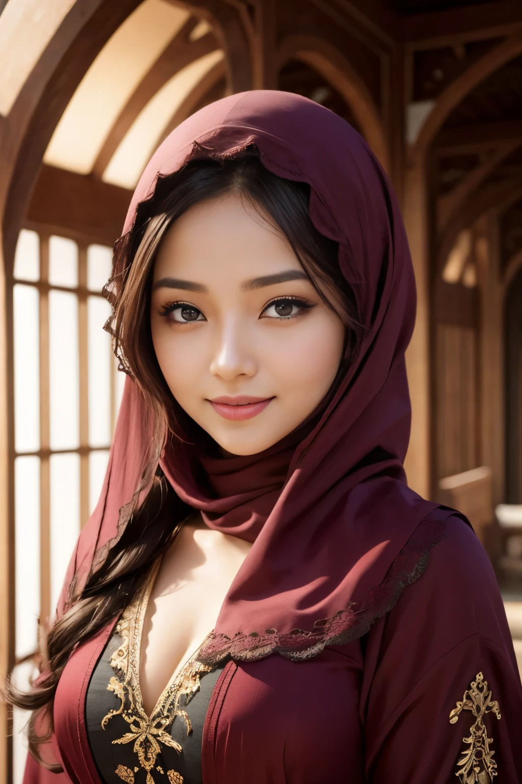 8k, RAW photo, best quality, masterpiece:1.2), (realistic, photo realistic:1.3), UHD, high detail color photo, extremely detailed CG unity 8k wallpaper, sharp focus, (realistic skin), perfect anatomy, (cinematic lighting) (Best quality, 8k, 32k, Masterpiece, UHD:1.2),Photo of Pretty Japanese hijab woman, large breasts, bright breast, big breast, the bra is printed because the clothes are super tight and super wet,ImgFixerPre0.3