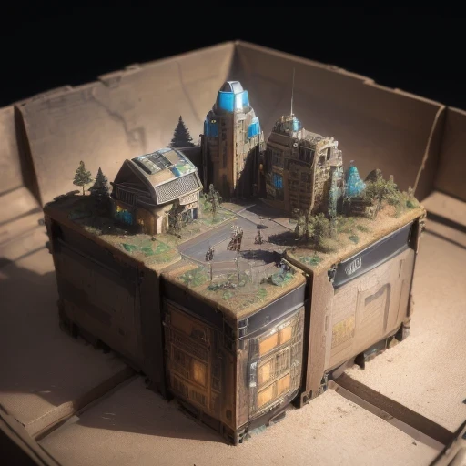 6598年Mars realistic model, (Bifurcation, original photo, best quality, masterpiece:1.4),Steampunk Cyberpunk 6820 City,(CyberpunkMars light:1.3), Mars (related to land),(in a small nature box:1.3),Isometric, small nature, landscape on foundation,landscape,