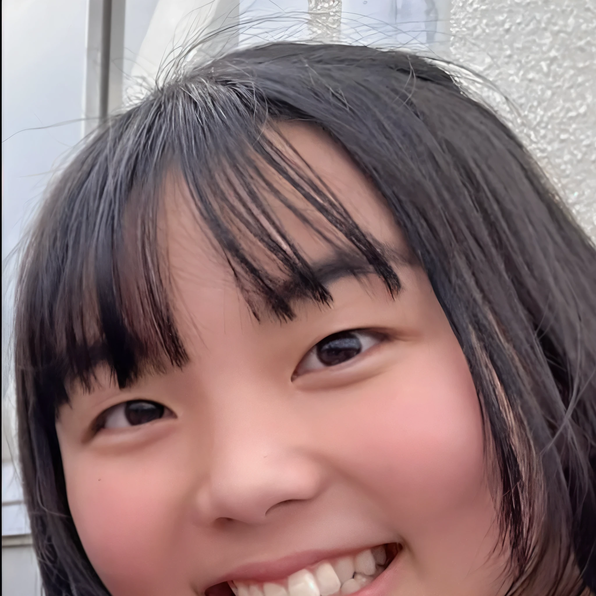 An ahegao-faced Asian woman with cross-eyed eyes and tongue sticking out wearing a sailor suit holding up a peace sign, Chiho, motto hole, shikamimi, Narumi Kakinouchi, Yoshitomo Nara, harumi, aoi ogata, kotegawa yui, junko enoshima, kimi takemura, nagatoro