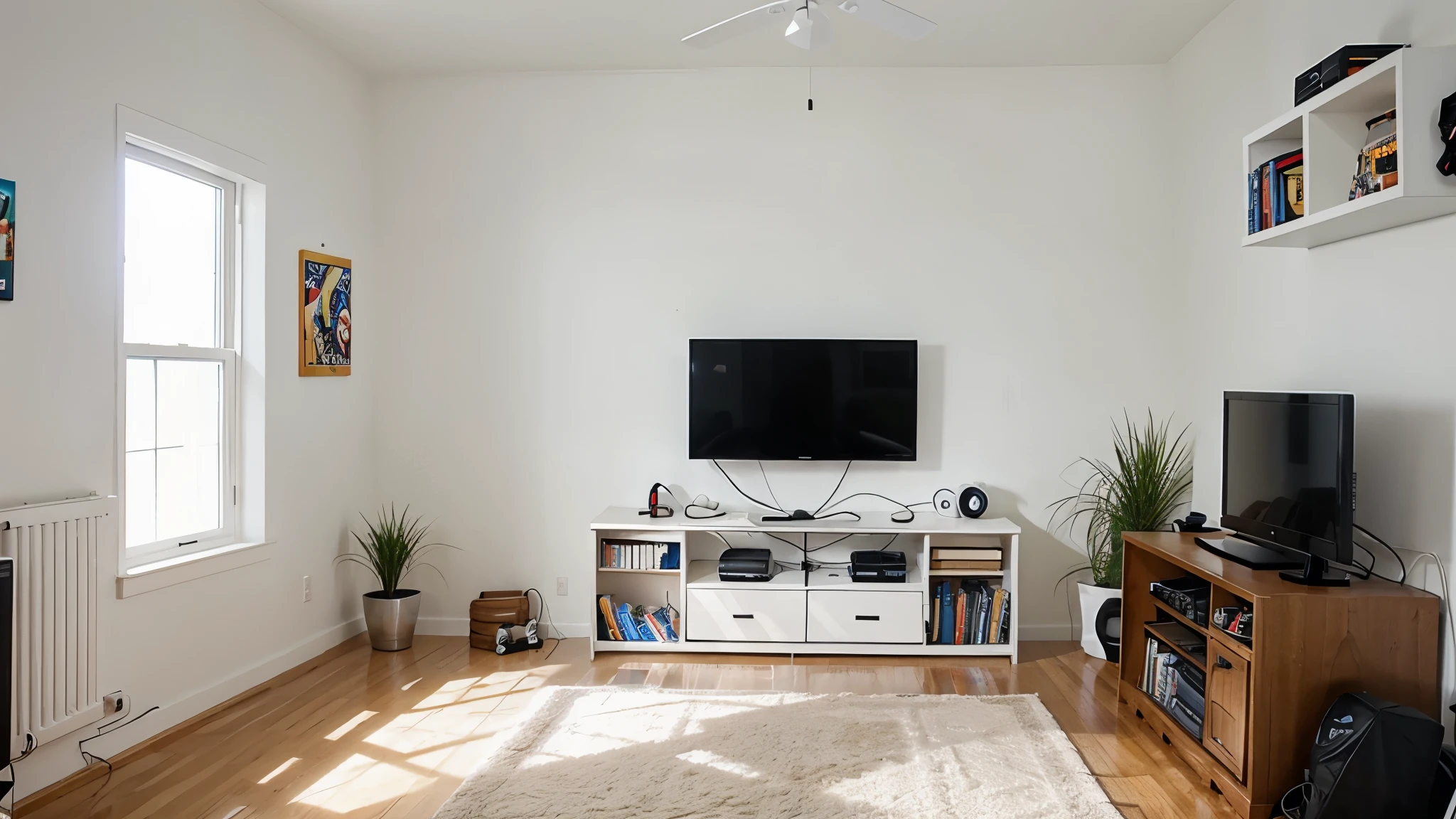 white wall, gamer room