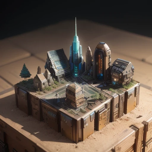 6598年Mars realistic model, (Bifurcation, original photo, best quality, masterpiece:1.4),Steampunk Cyberpunk 6820 City,(CyberpunkMars light:1.3), Mars (related to land),(in a small nature box:1.3),Isometric, small nature, landscape on foundation,landscape,