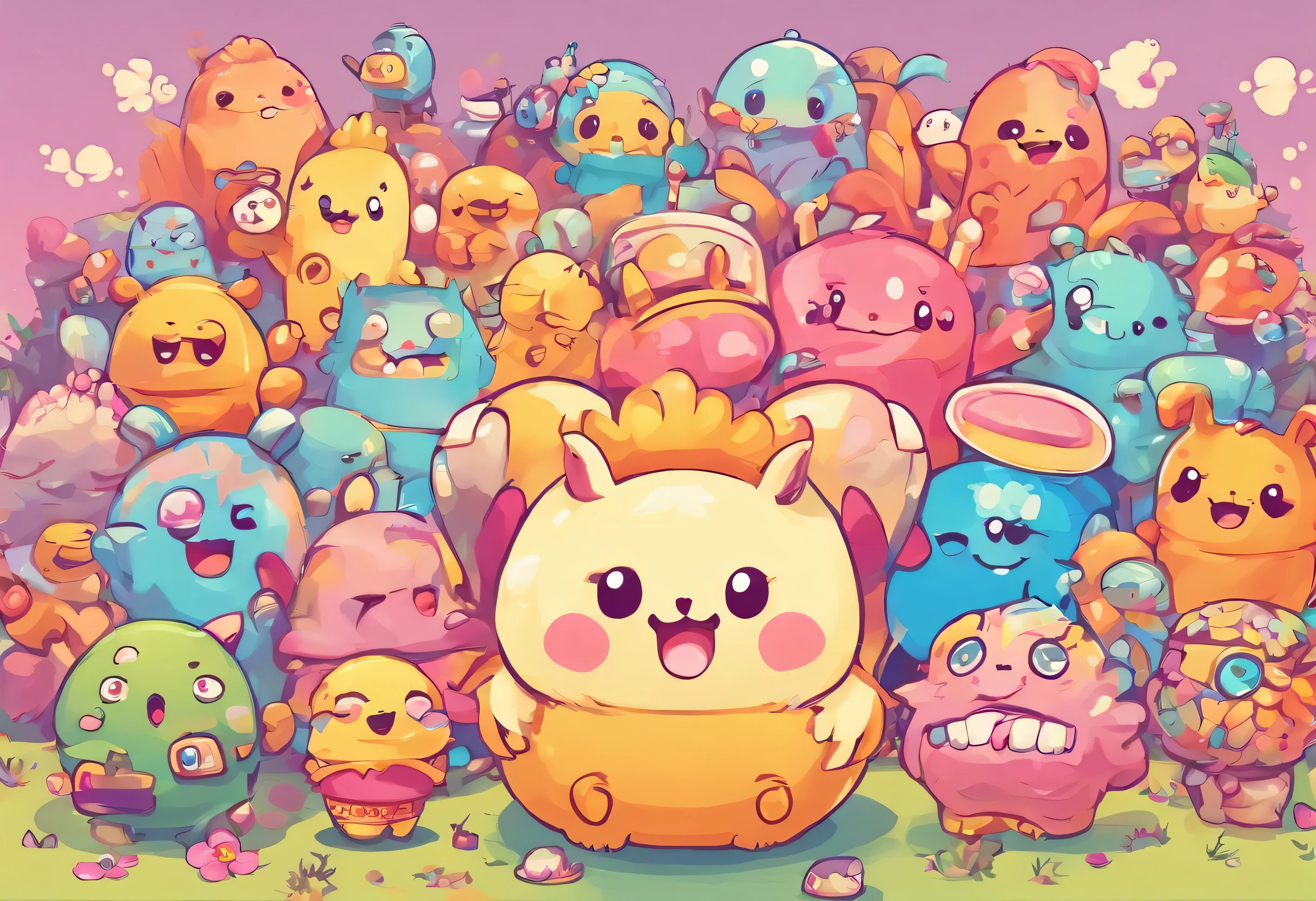 Cute little monsters in a kingdom