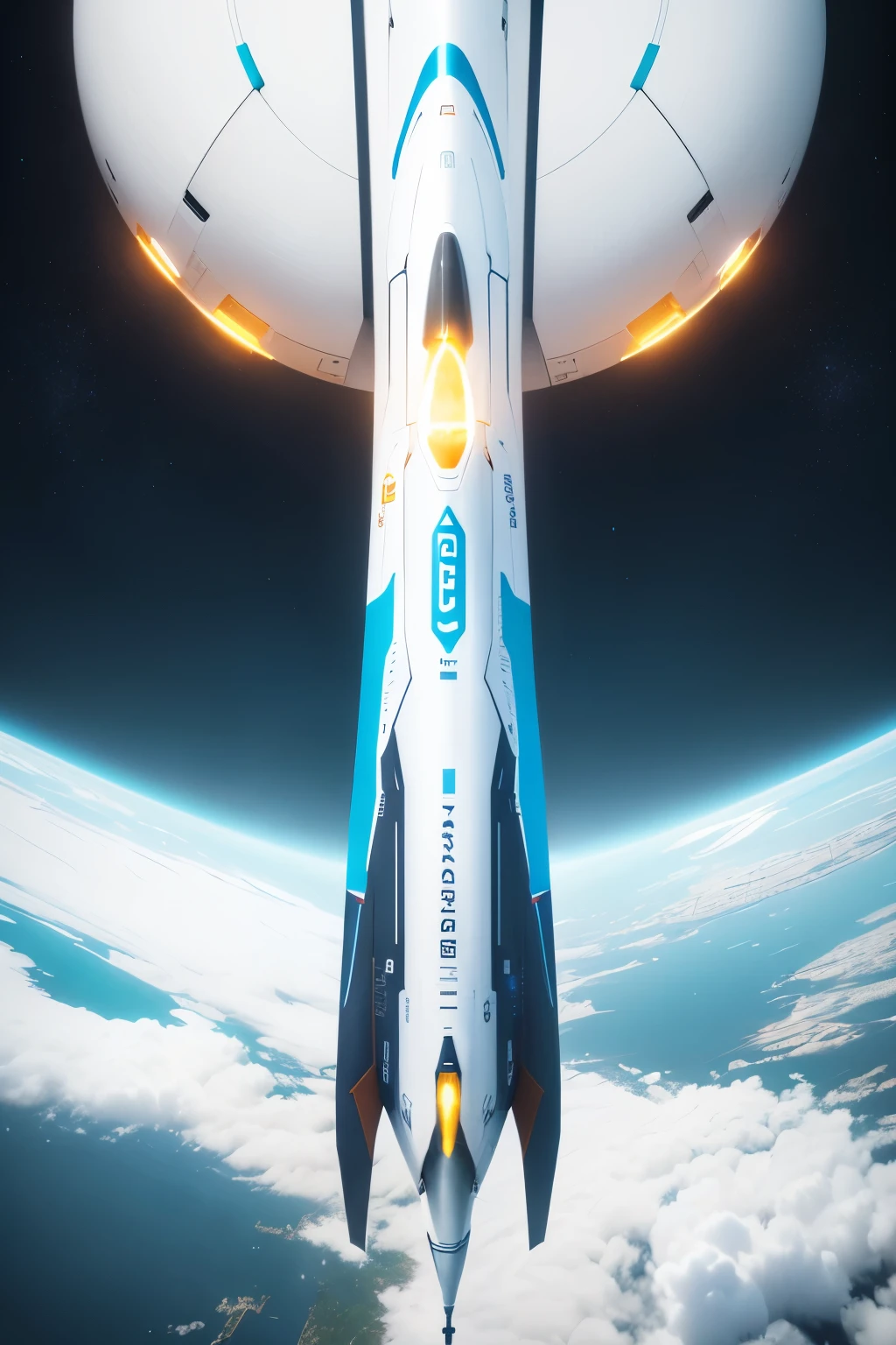 Logo Design: A compelling graphic representation of a futuristic rocket soaring against a simple, white background. This full-color design embodies the spirit of renewable energy and digitalization, making it a perfect symbol for a company dedicated to innovation and sustainability in the field of space travel and clean energy technologies.