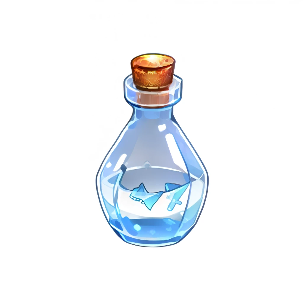 a bottle,gamebottle,no humans,still life,transparent,white background,reasonable structure,game icon,(2d ), Wings, Animals