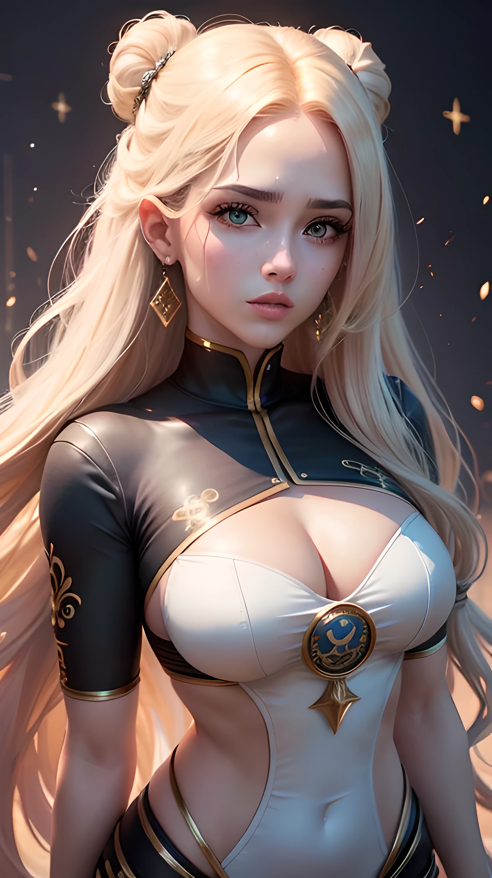 "Representation of the zodiac sign Libra in the form of a woman.: fantastic art in high definition (8K) con tonos oscuros de colores, cabello largo, ojos grandes y brillantes, elements that identify Libra with symbols related to this zodiac sign." mujer, chica cute, mujer, mujer. quen
