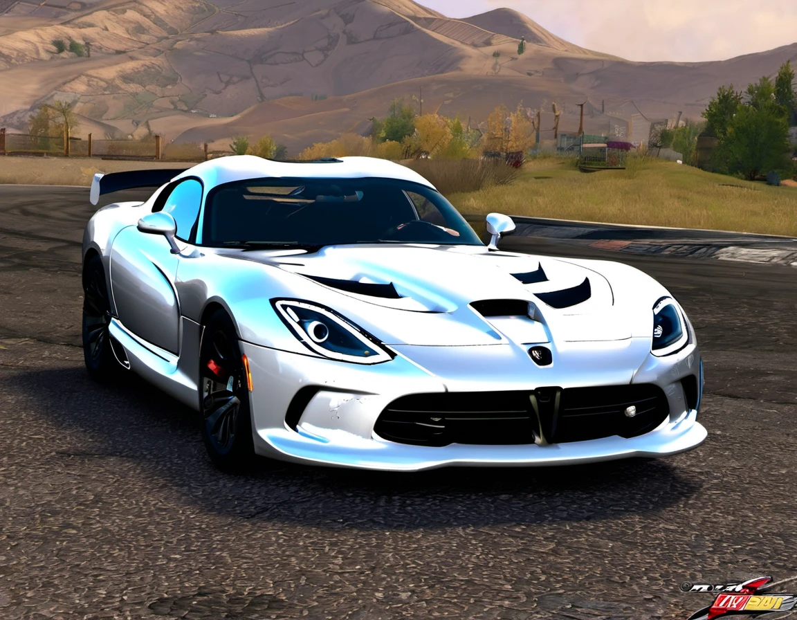 SRT Viper GTS ‘14 fully customized, turning position and drifting, view on the 3rd person of the game