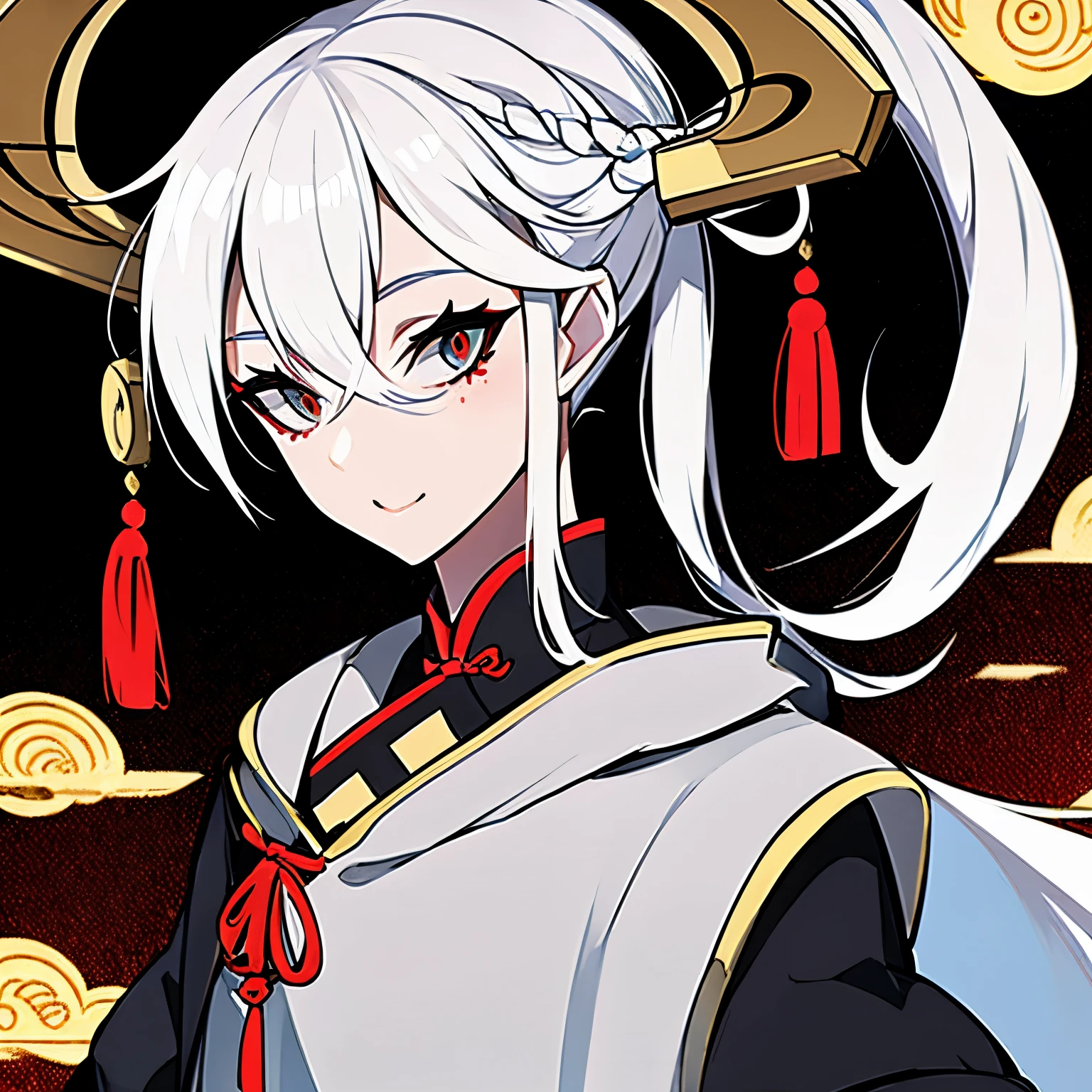 White hair braid Chinese style cool girl