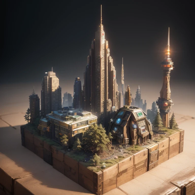 6598年Mars realistic model, (Bifurcation, original photo, best quality, masterpiece:1.4),Steampunk Cyberpunk 6820 City,(CyberpunkMars light:1.3), Mars (related to land),(in a small nature box:1.3),Isometric, small nature, landscape on foundation,landscape,