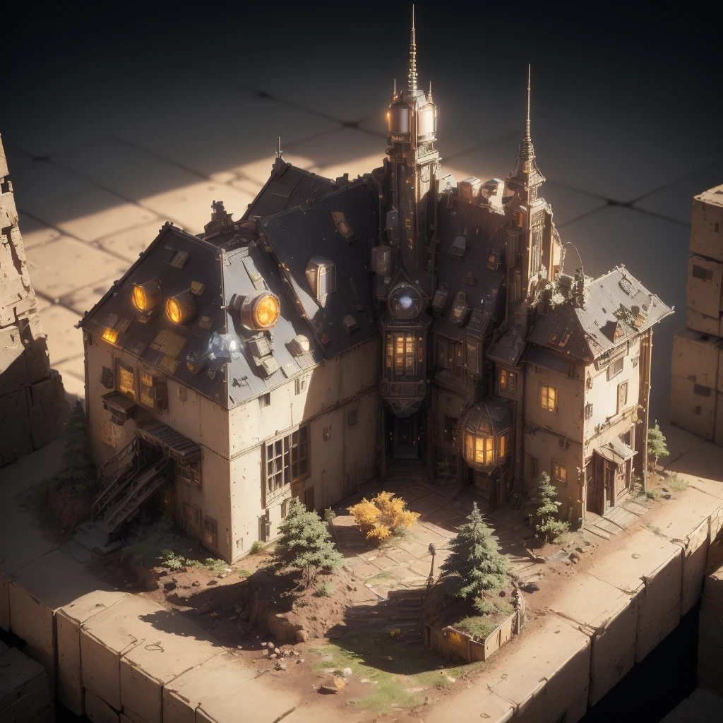 6598年Mars realistic model, (Bifurcation, original photo, best quality, masterpiece:1.4),Steampunk Cyberpunk 6820 City,(CyberpunkMars light:1.3), Mars (related to land),(in a small nature box:1.3),Isometric, small nature, landscape on foundation,landscape,