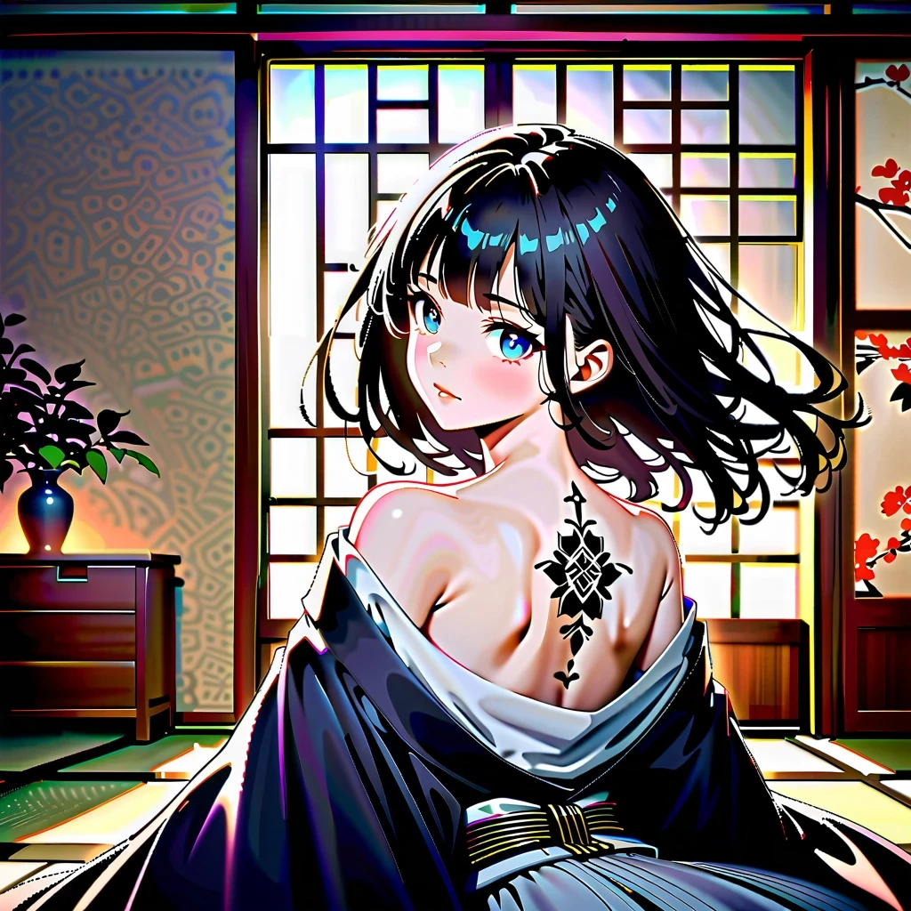 Anime girl sitting on the floor in kimono, high detailed official artwork, official artwork, Digital animated illustration, [ 4k digital art ]!!, Anime vision of a young woman, detailed digital animation art, anime style 4k, Anime Art Wallpaper 8k, digital animation art, Beautiful charming anime woman, Anime visual of a cute girl
