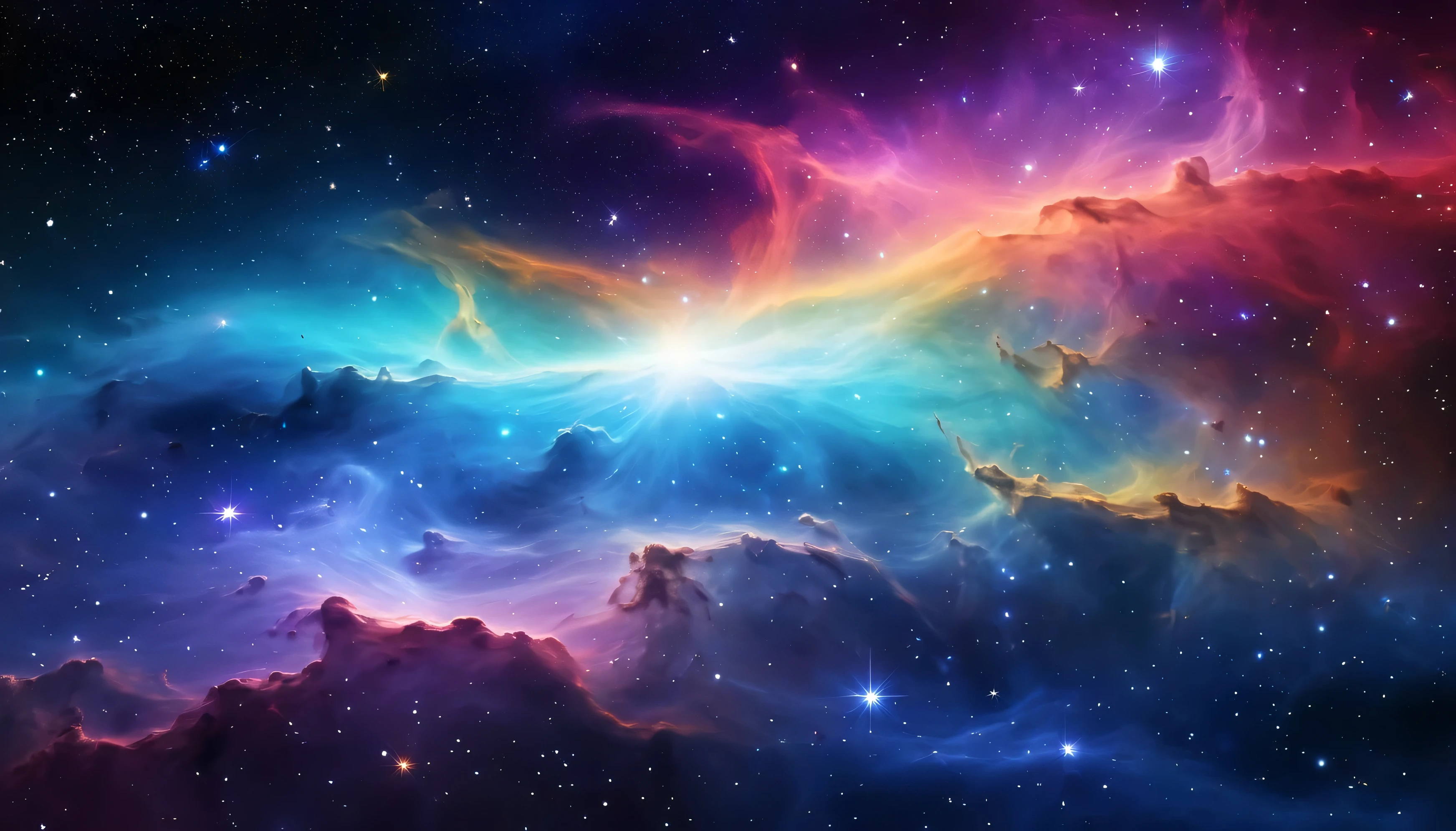 star background with some colorful nebula, no moons