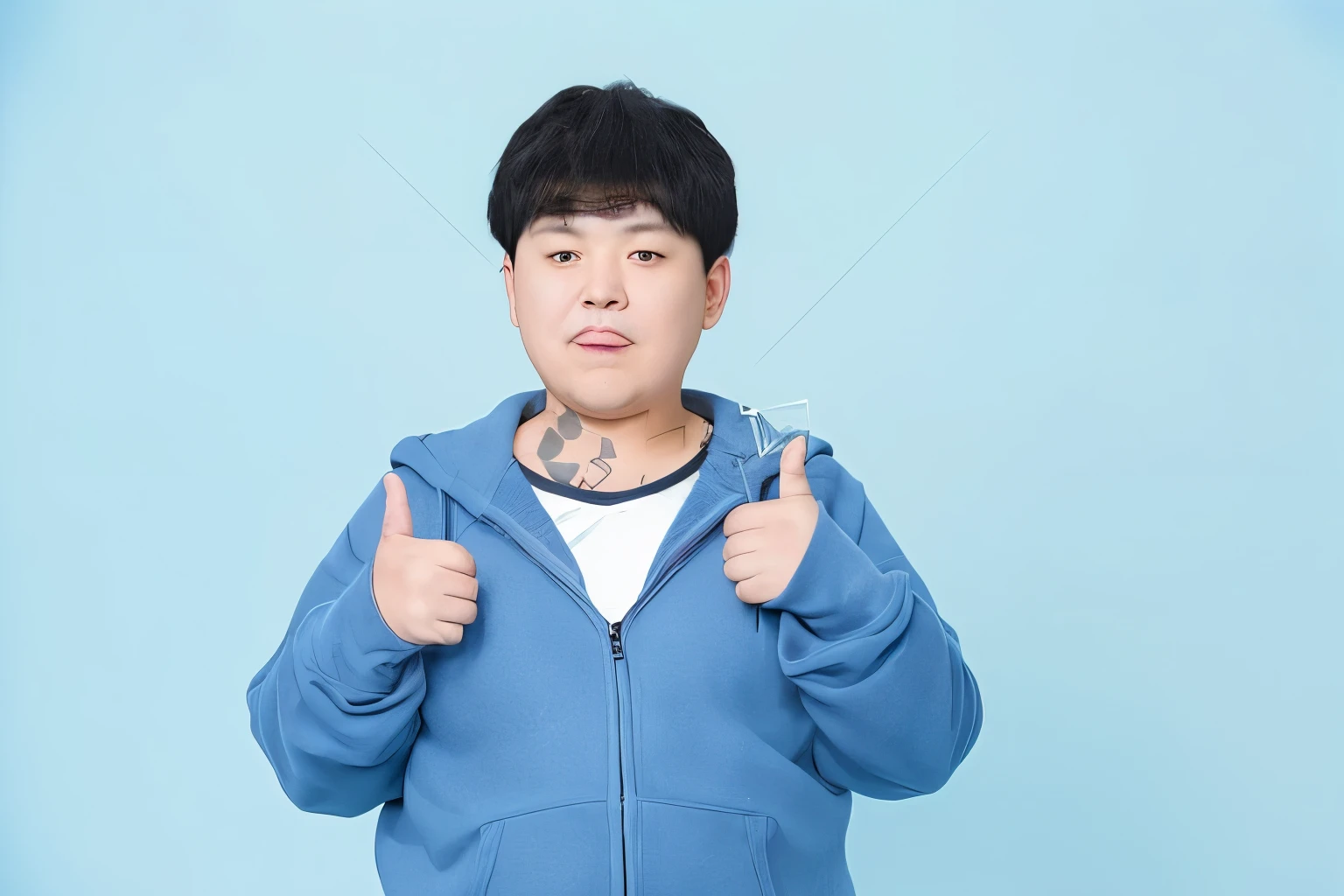 Slightly fat，30 year old male，Mature，White background