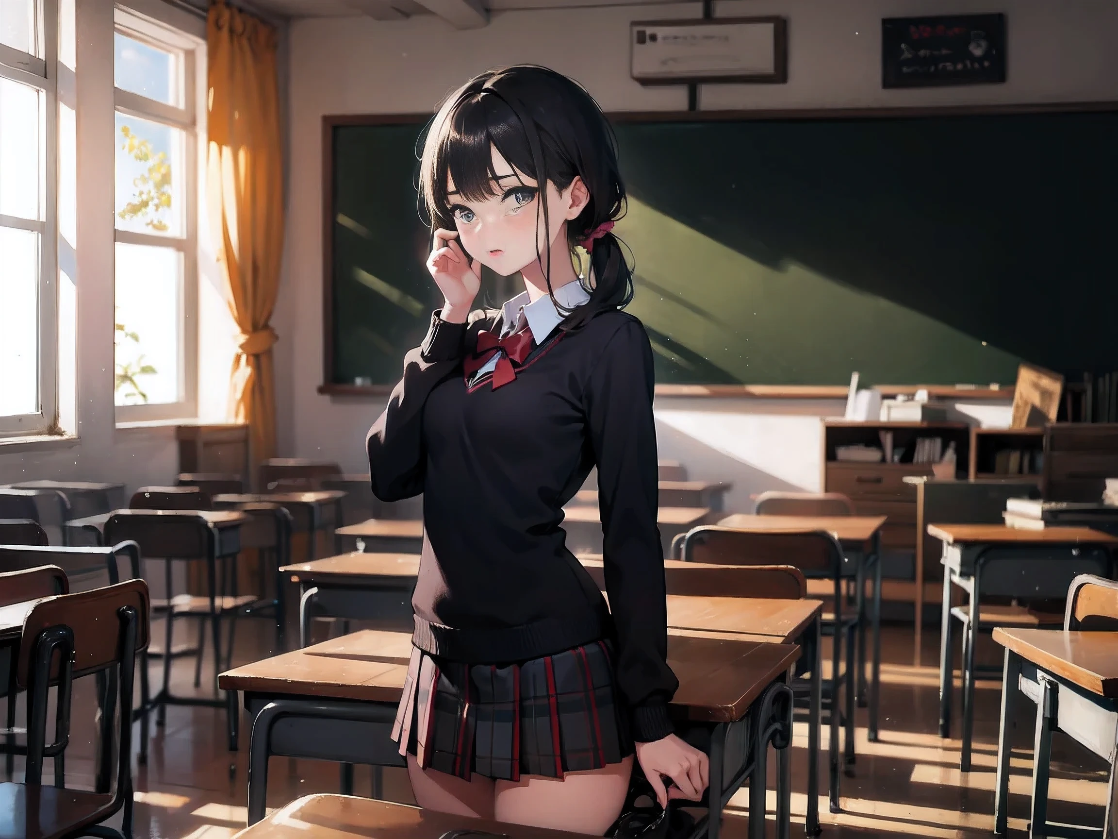 Beautiful  girl ,classroom