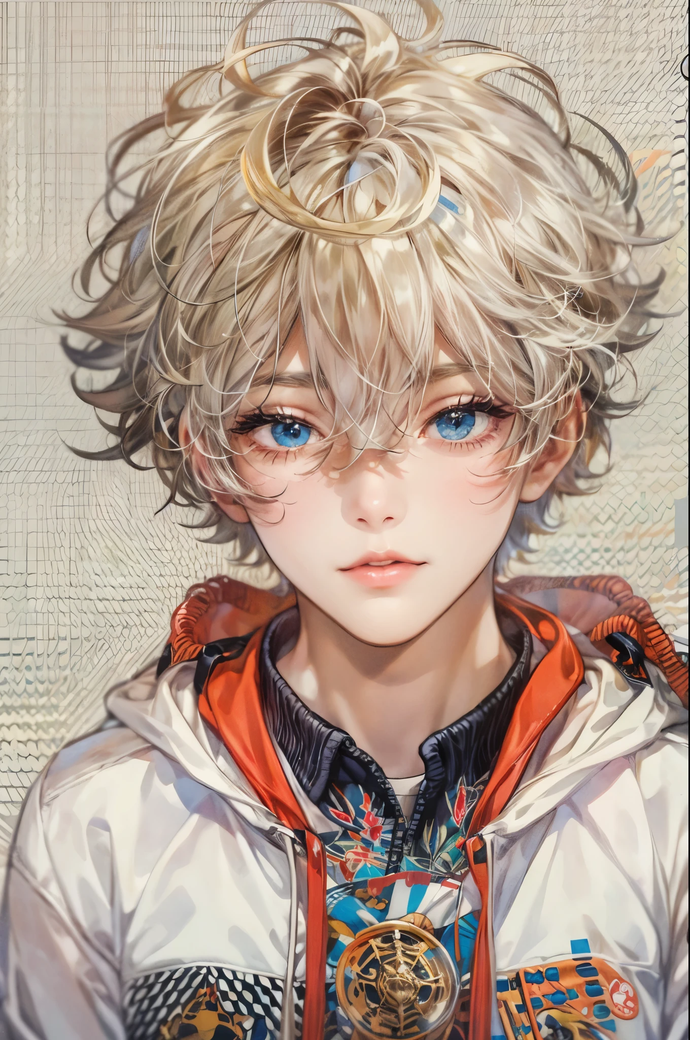 (masterpiece, best quality, close-up) character from highschool musical, handsome boy, anime eyes with short hair, stylish clothes , modern home interior details