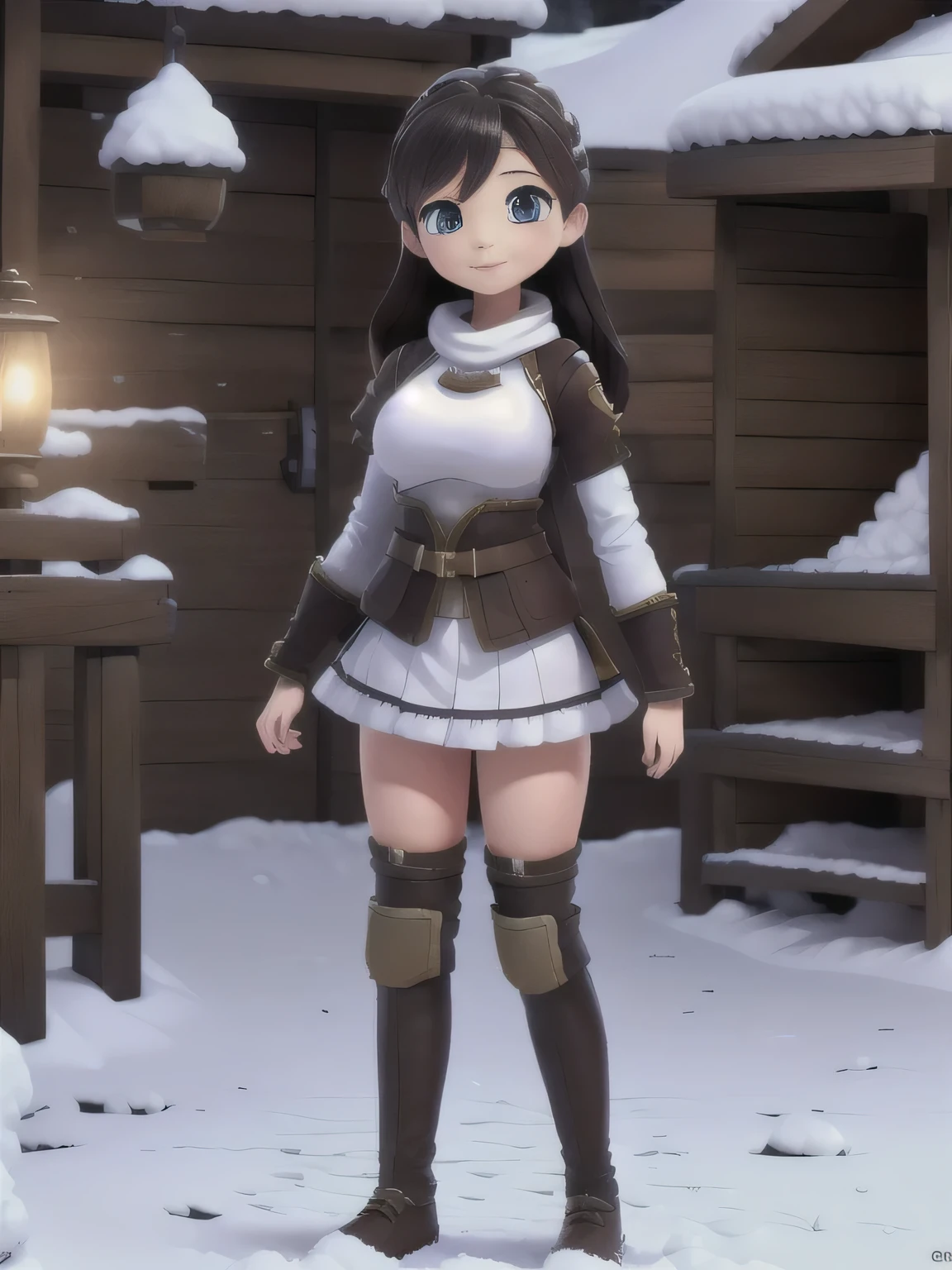 8k、high resolution、High definition、girl、winter combat uniform、snowfield