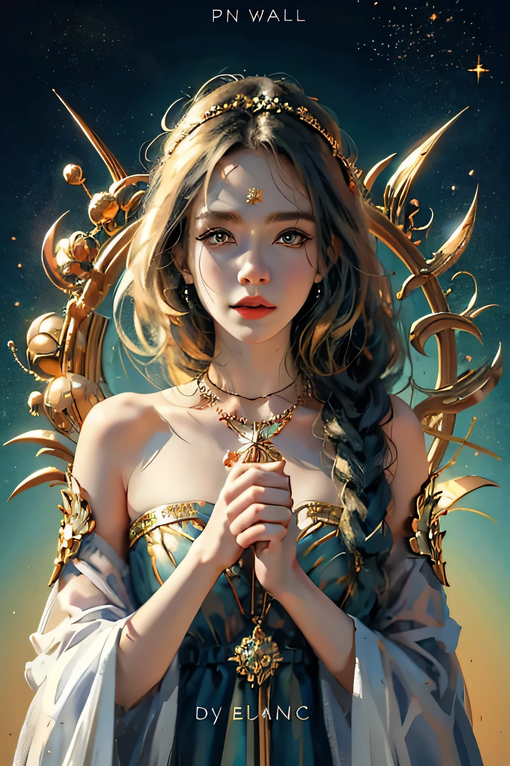PerfectNwsjMajic,(masterpiece, top quality, Best quality, official art, Beautiful and aesthetic:1.2), (1 girl), extremely detailed,colorful,in as much detail as possible, official art, unity 8k wallpaper, ultra detailed, Beautiful and aesthetic, Beautiful, masterpiece, Best quality, (zenconfuse, mandala, confuse, enconfuse) ,holy light,gold foil,gold leaf art,shiny pattern,