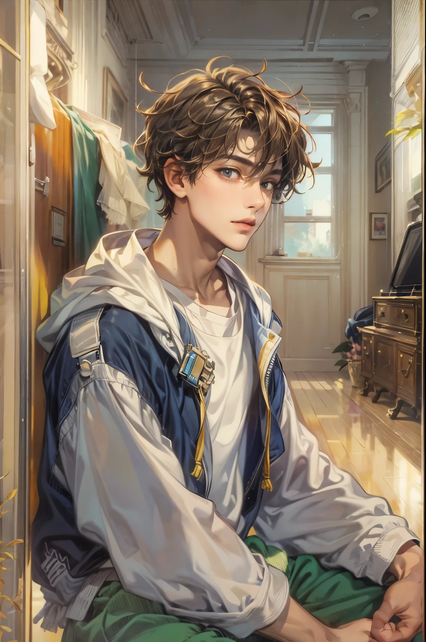 (masterpiece, top quality, best quality, official art, beautiful and aesthetic:1.2), boy, handsome, extreme detailed faces, (fractal art:1.3), colorful, highest detailed, (perfect face), shiny skin, HDR, cantarella, extremely detailed dress, detailed background 
