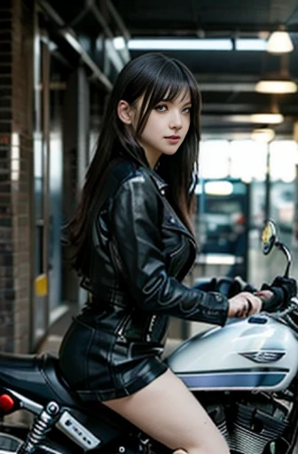 there is a woman sitting on a motorcycle on the road, anime girl cosplay, sitting on a cyberpunk bike, Tifa, anime cosplay, real anime girl, motorcycle, Tifa lockheart, cosplay photo, Tifa lockhart, cosplay, full-cosplay, riding a futuristic motorcycle, person riding a bike, riding a motorcycle, anime style, ayaka cosplay, professional cosplay