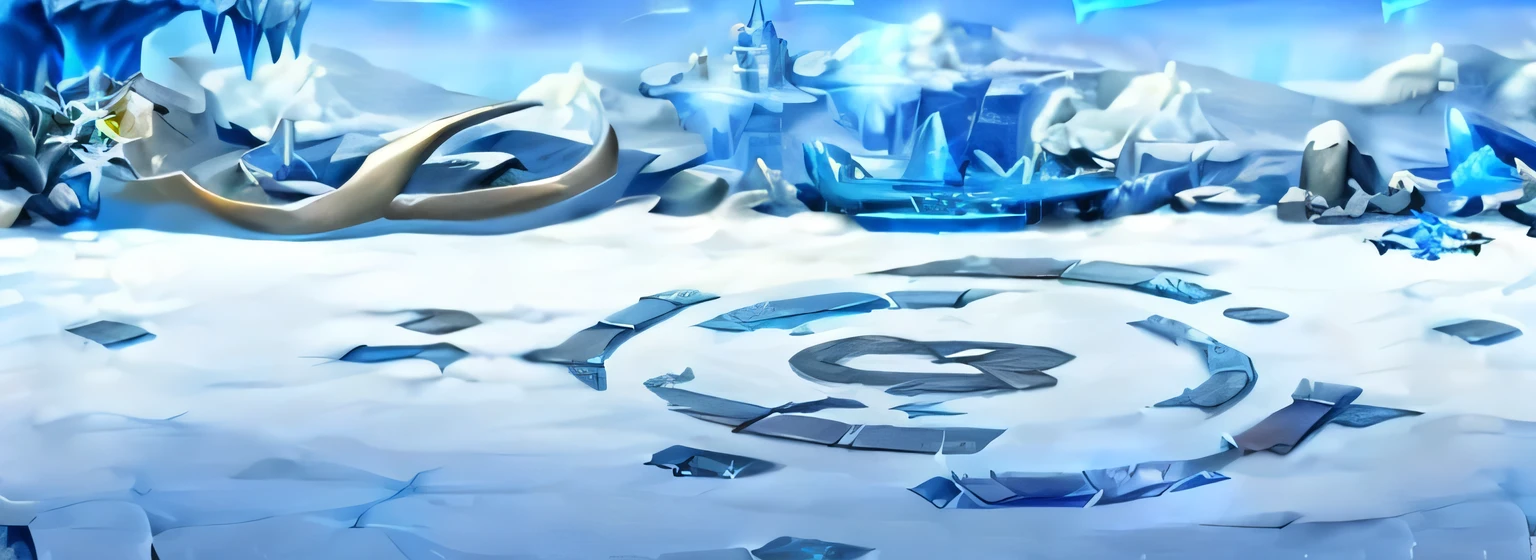 There is a cartoon picture of a frozen landscape，There&#39;There&#39;s ice and ice on it, icy tundra background, odin's stone arena background, arena background, epic background, vast ice dungeon, Icicle background, Background image, Iceberg in the background, mobile Game background, Game background, background art, cold environment, snowy environment, Random background scene, cold landscape