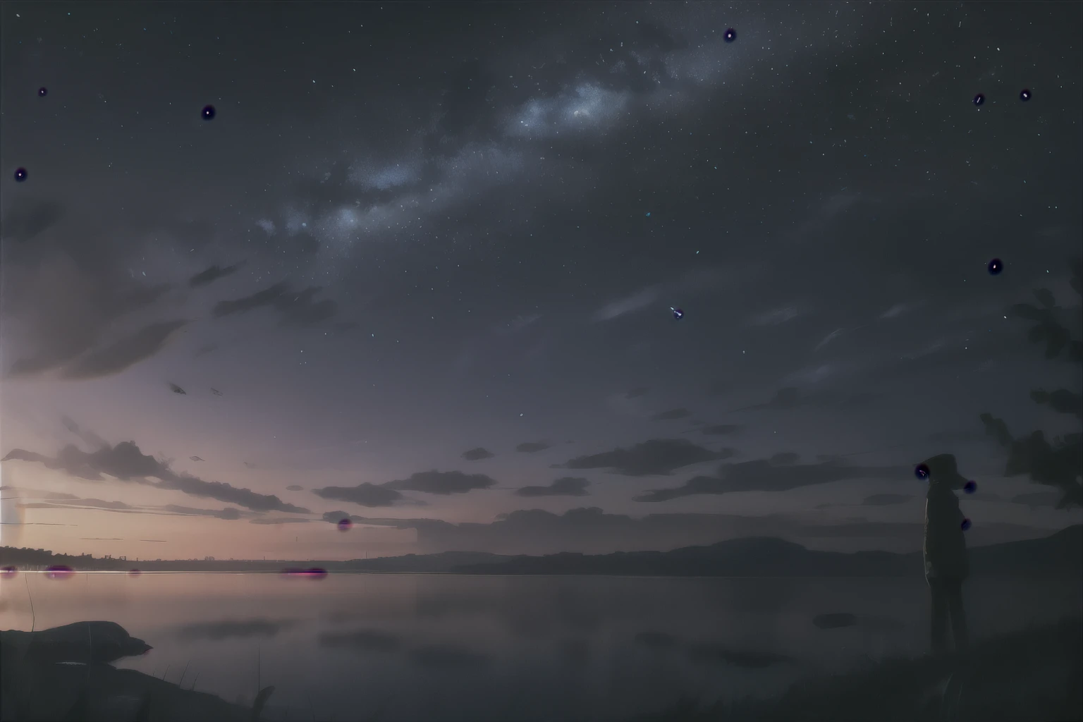 A landscape where stars and darkness intersect