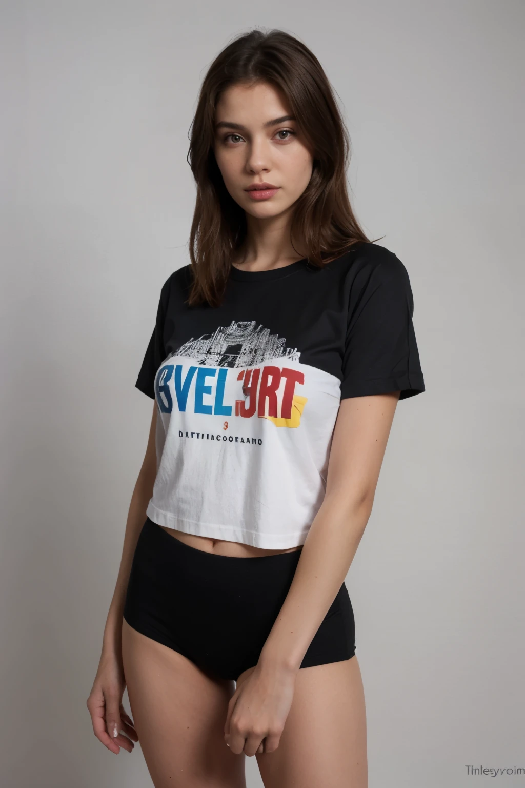 una camisa oversize tipo 3d con colores neutros para logotipo