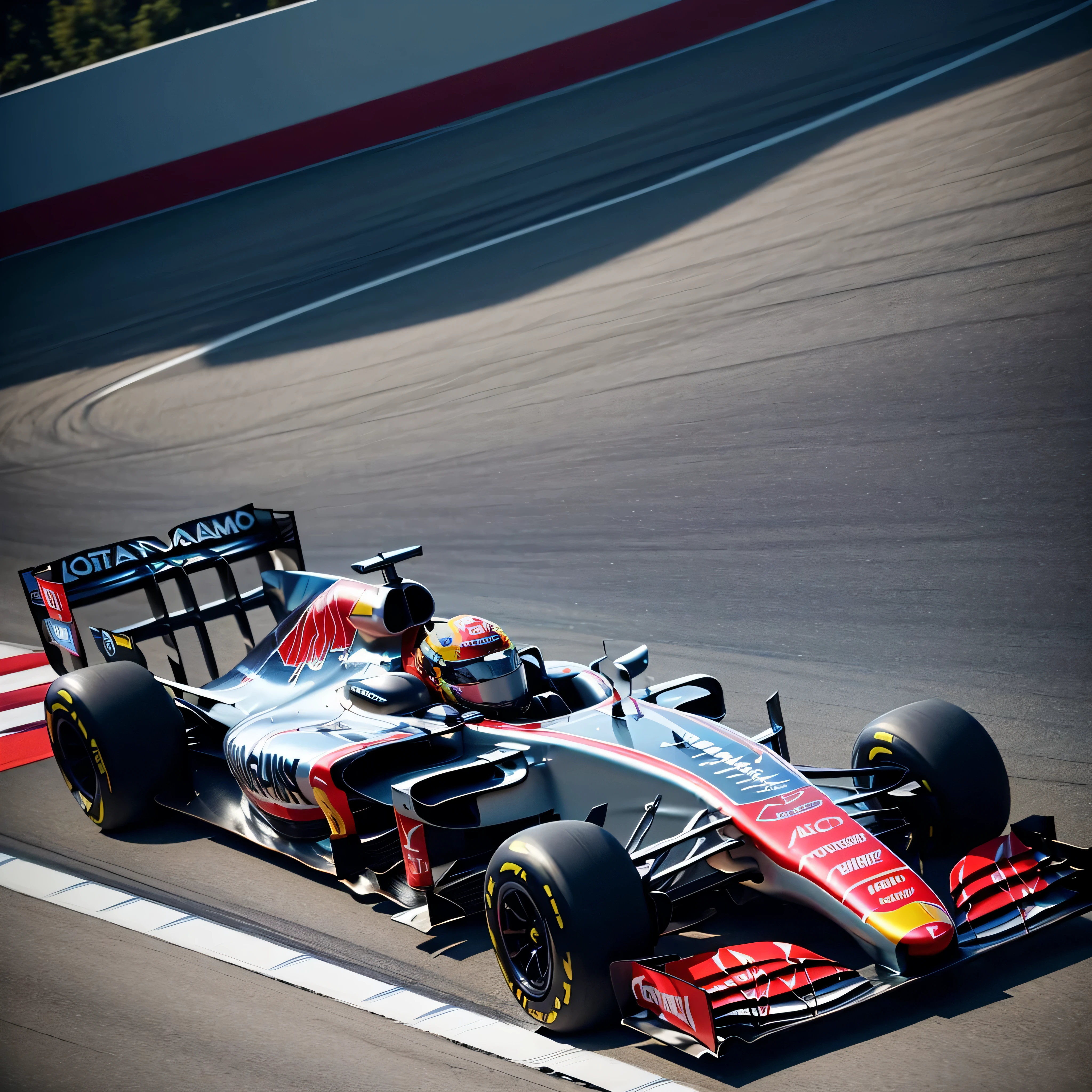 ((best quality: 1.5)) ((masterpiece: 0.8)), intricate details, sharp focus, professional, ((formula1 racing car, lacquered blue chrome, black)), photorealistic, hyper-realistic, 8K