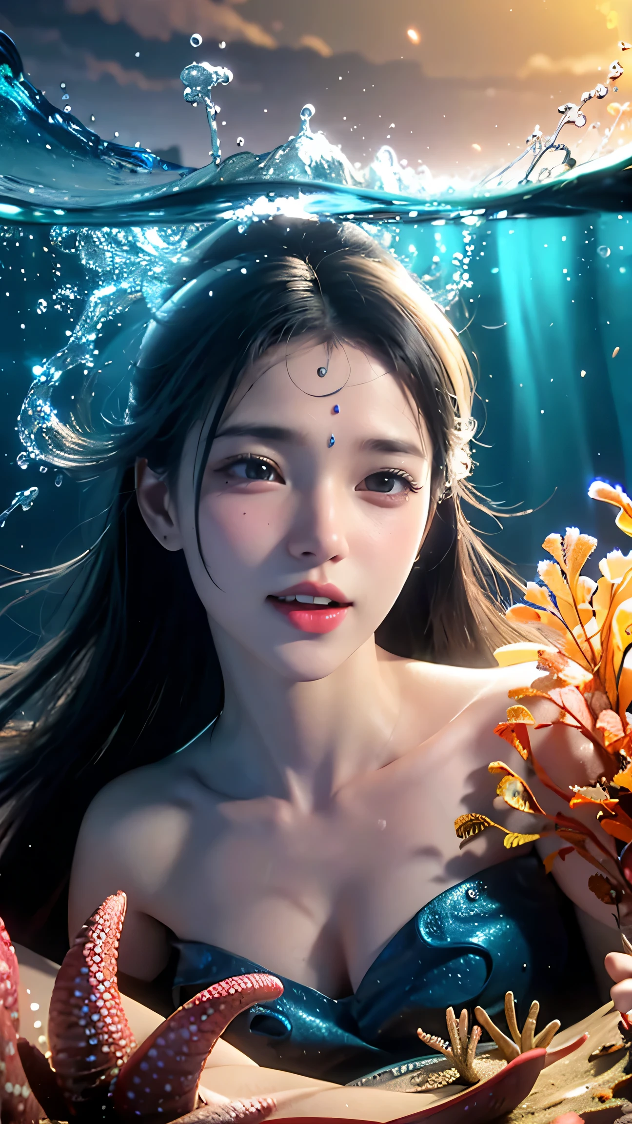 32k, Masterpiece, Highest quality, One girl, Detailed eyes, flower,Iceland Poppy, Blue and yellow style,A dreamy, romantic piece,Pale yellow, Mysterious Leaves,A playful arrangement,Fantasy,High Contrast,Ink strokes,explosion,Exposure, Impression of blue and yellow tones,Abstract,((Watercolours by John Berkey and Jeremy Mann )) Brush strokes,Negative Space, Tyndall effect,