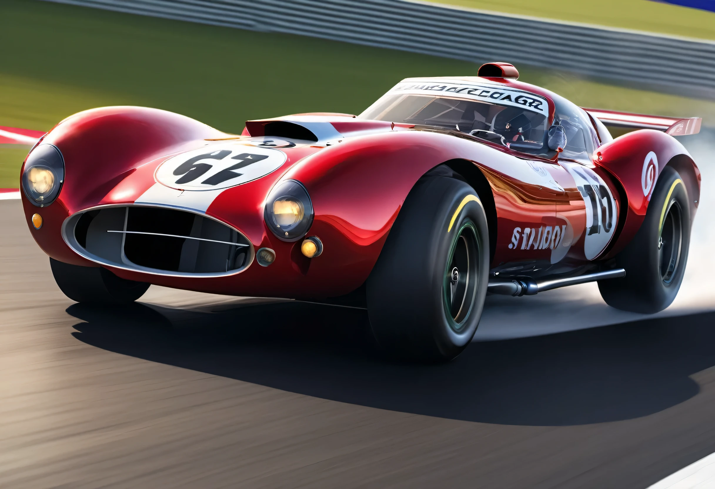 Capture thrilling moments as sophisticated racing cars drive through vibrant circuit fields. Each line and curve of the car's aerodynamic body is meticulously rendered with photorealistic detail. The circuit field casts lively and long with rich contrasting colors., dynamic shadows over the track. When you concentrated on the shiny metallic car body, Metallic light reflects coldly, Creates an exhilarating sense of speed. The realistic masterpiece of the wind blowing through the circuit field is a top-notch masterpiece that is a must-see for race fans.,rich colors,rendering,colorfulな呪文を唱える,beautiful halation effect,multiple racing cars,structurally correct,colorful,nice,Highest,masterpiece,Highest品質,force,concentrated,dynamic,Highestの構図,car race