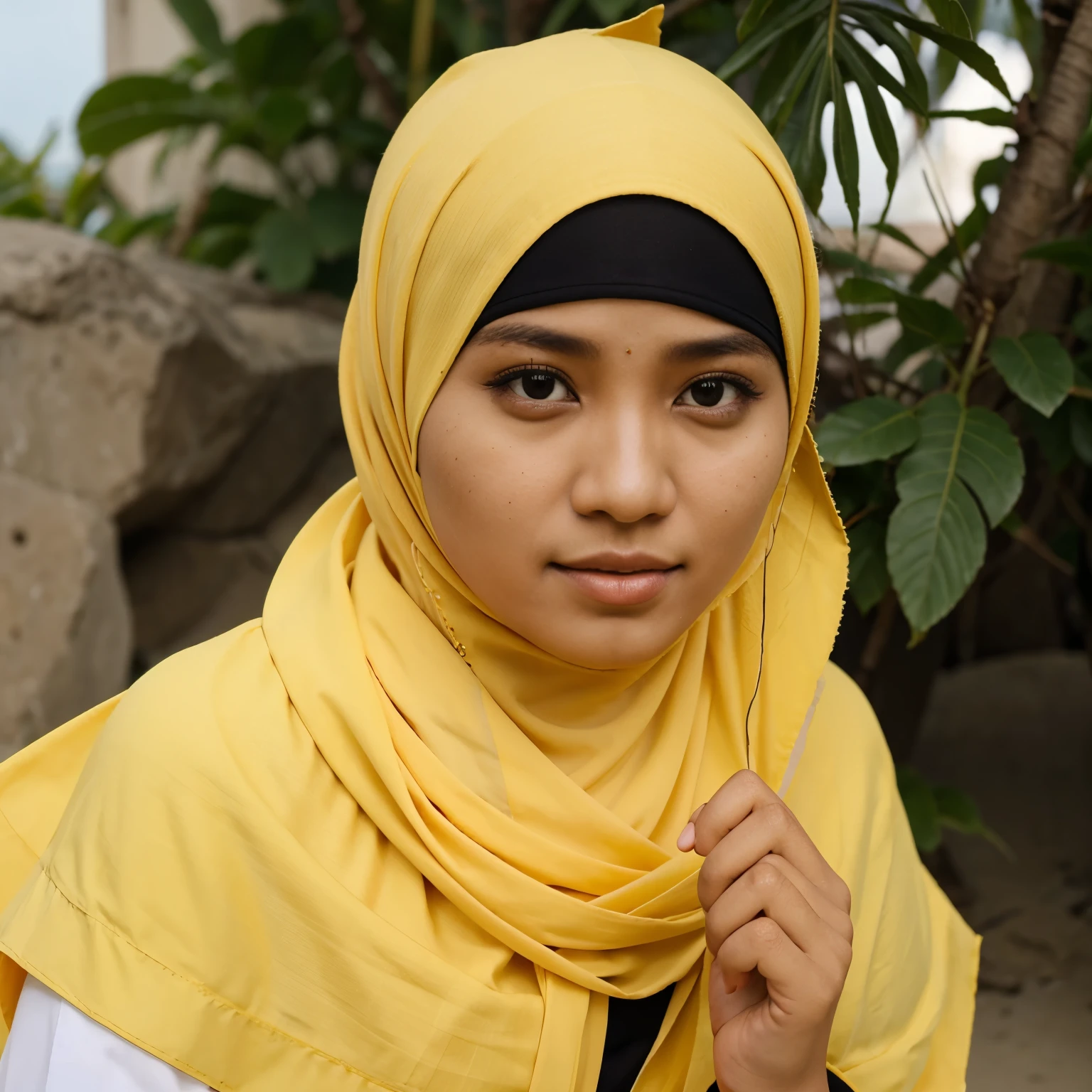 photo of a woman, Indonesian, wearing a hijab, teacher