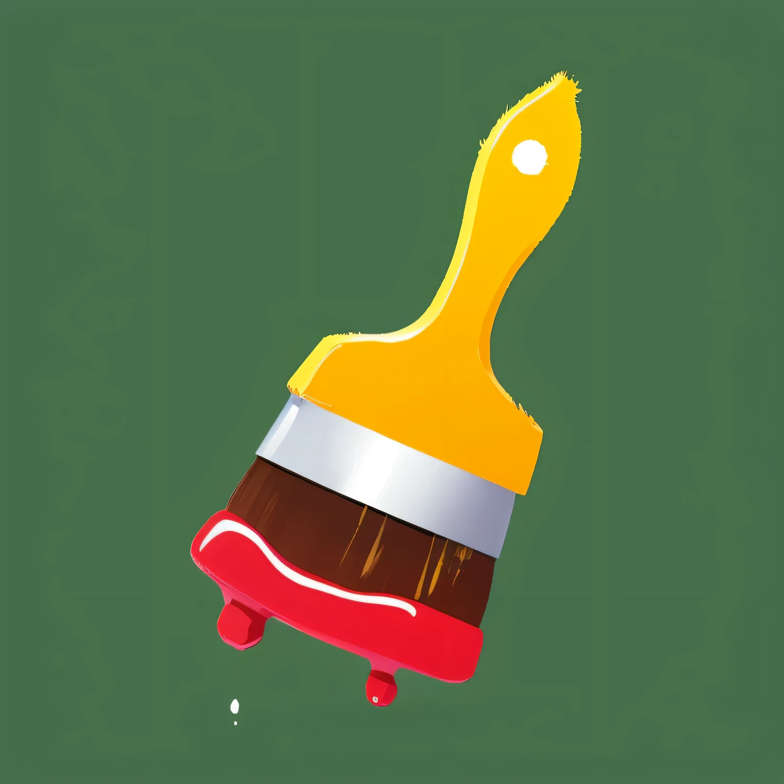 draw brush with handle on white background, Paint Brush,Flat and clear picture,draw drips from brush, Flat brush, Flat paint, oil Paint Brush, big brush, draw, Thick brush, Highly detailed brush styles, hard drawing, Hold brush,