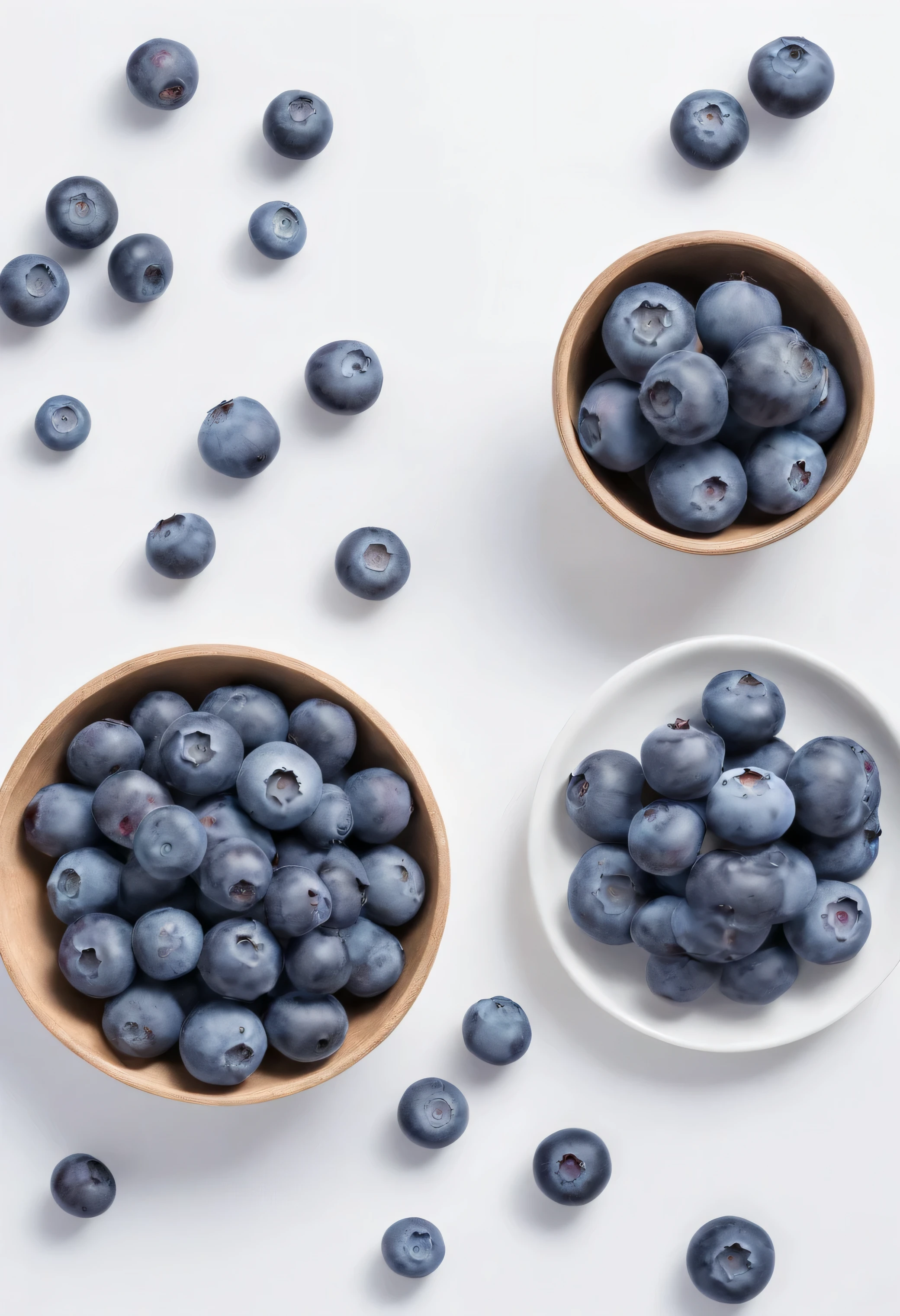 Blueberries, white background, food photography, product photo, magazine photo