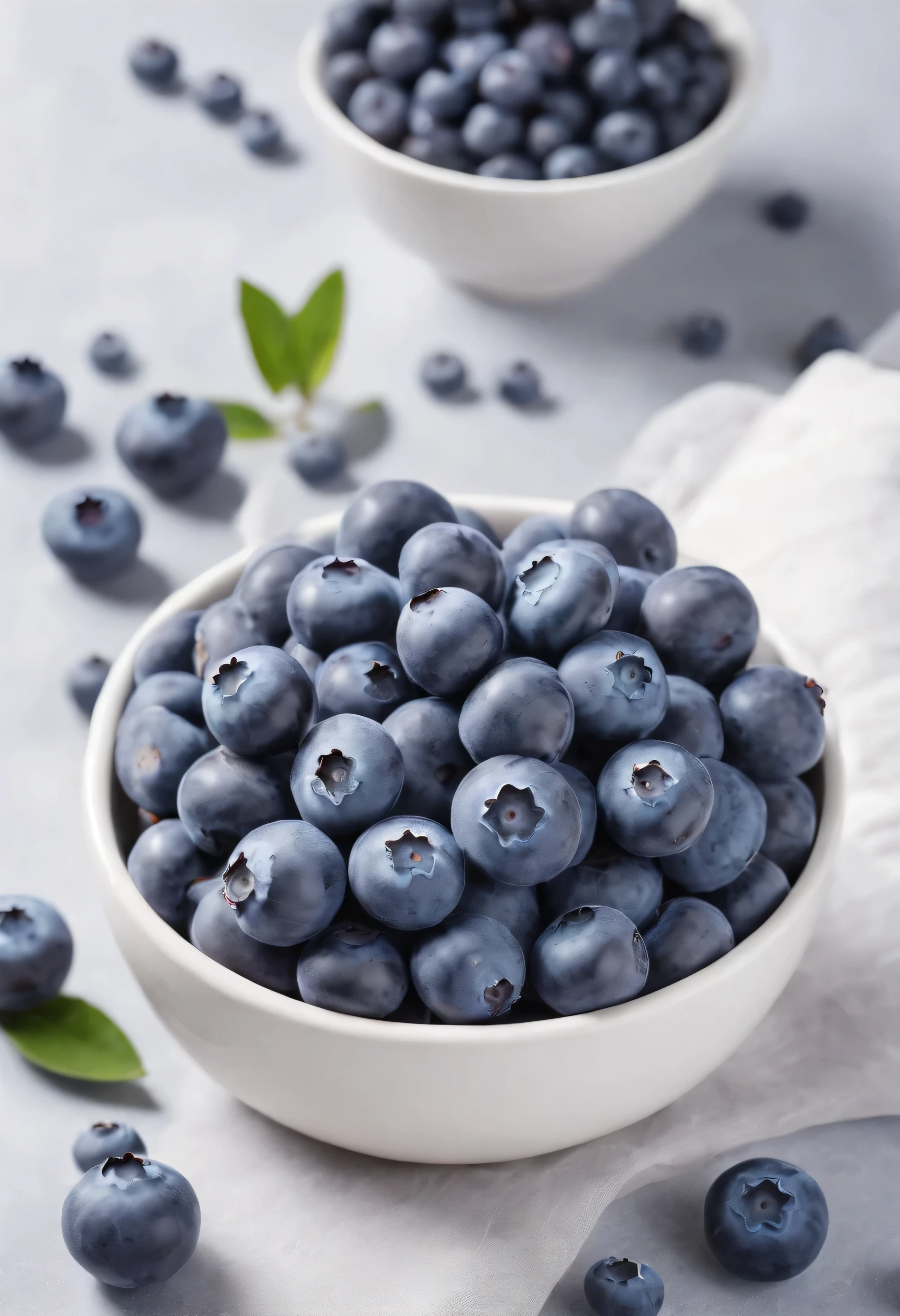 Blueberries, white background, food photography, product photo, magazine photo