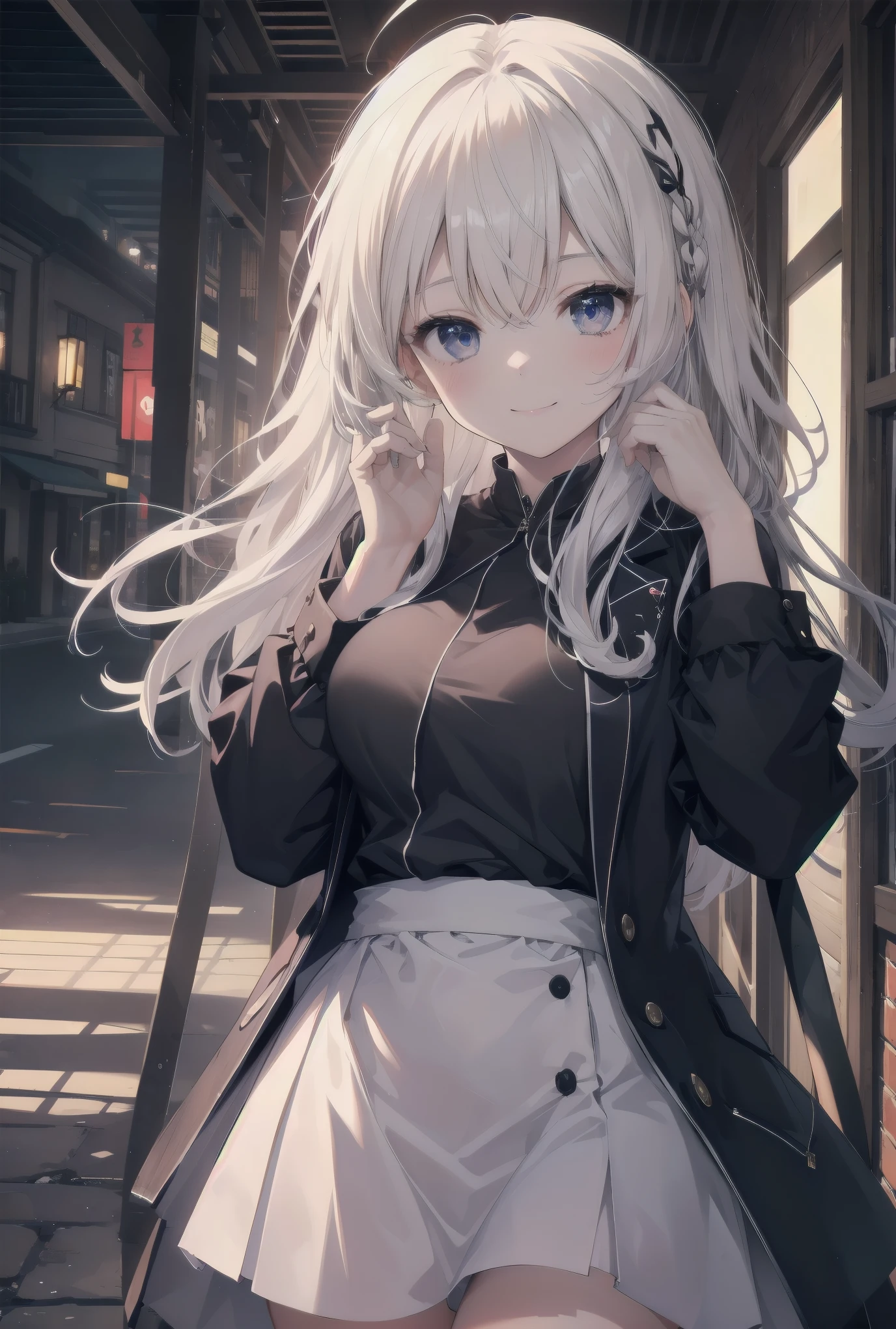 Enhanced dynamic perspective,Cute cute beautiful girl,JK ,Look at me and smile,simple backgound,Works of masters,high qulity,4K resolution,super-fine,Detailed pubic hair,Accurate,Cinematic lighting,
