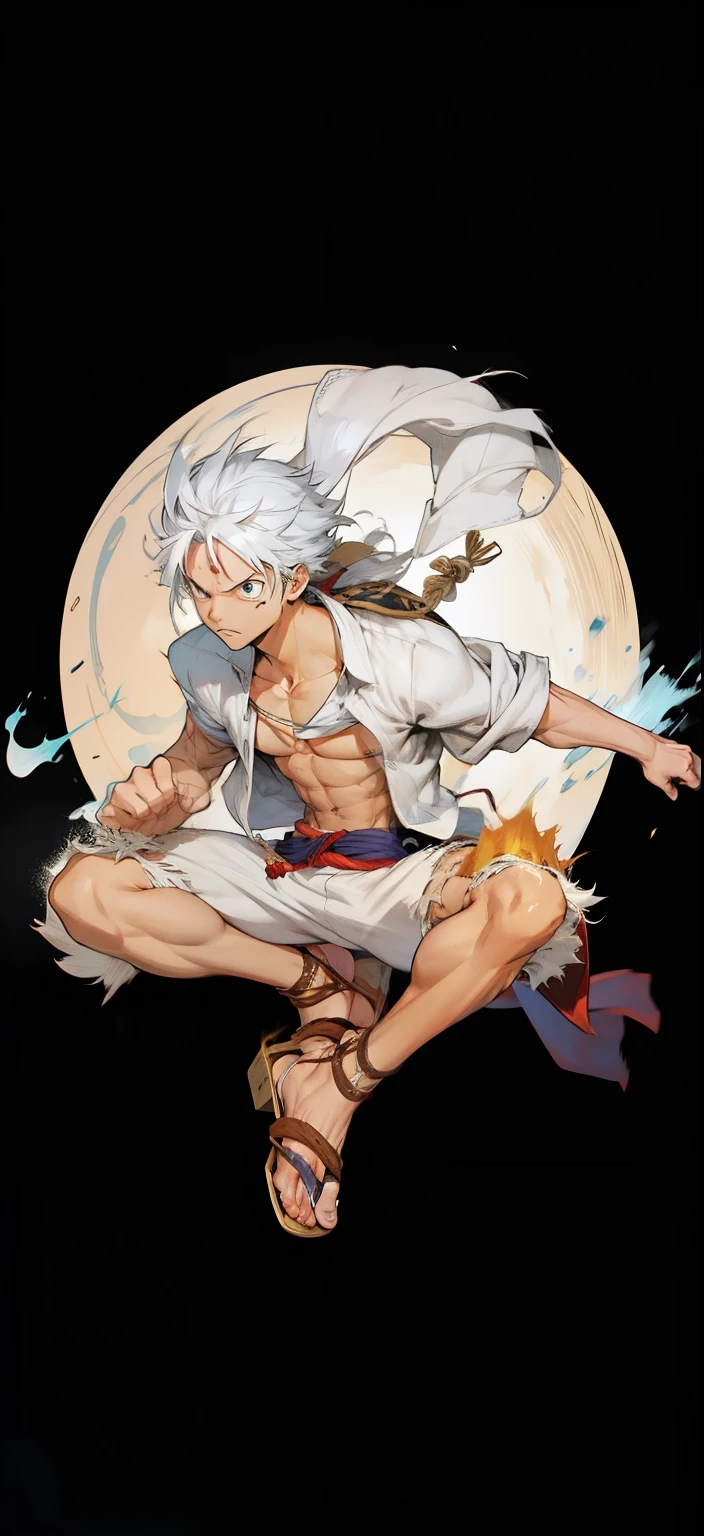 Luffy gear five, white hair