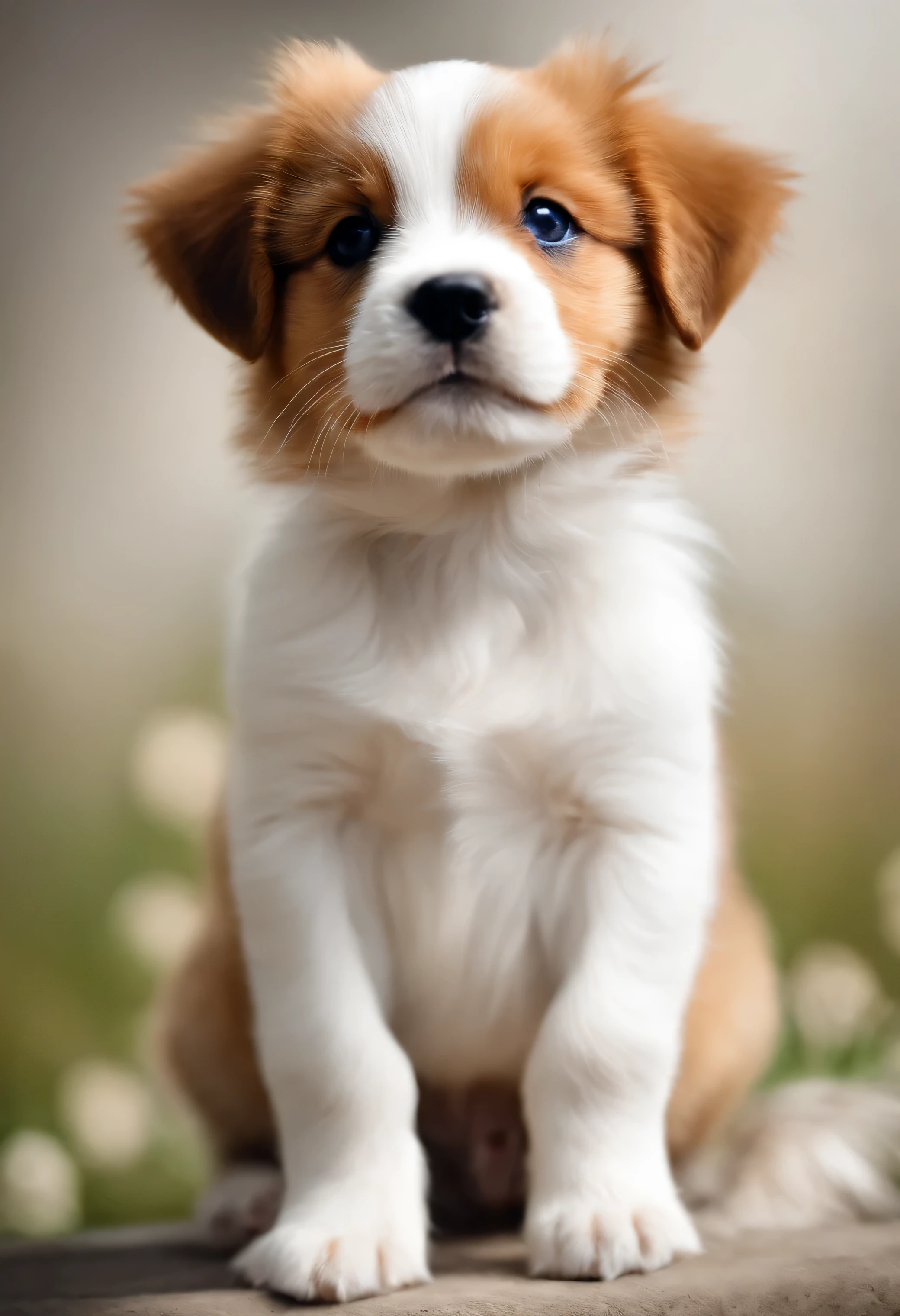 puppy, Sunny appearance, white background, 1 animal